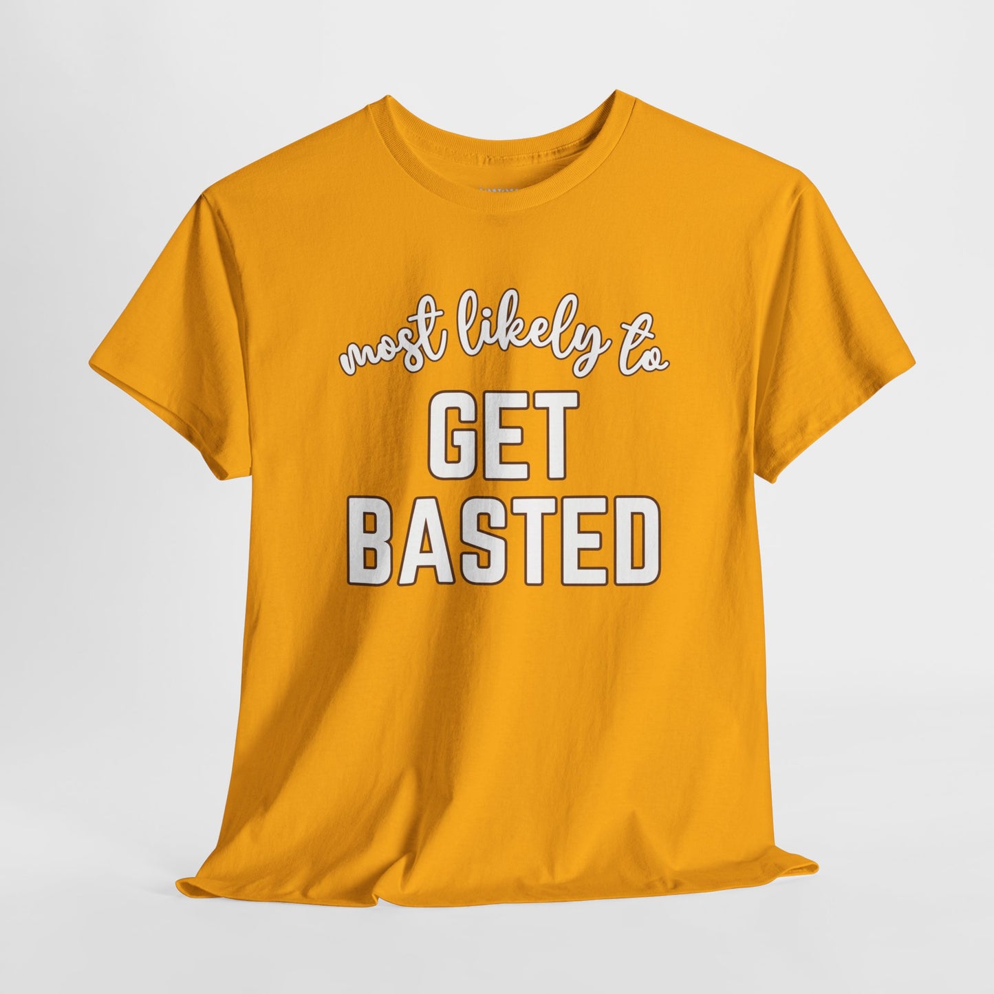 Funny Thanksgiving Shirt - Most Likely to Get Basted Heavy Cotton Tee