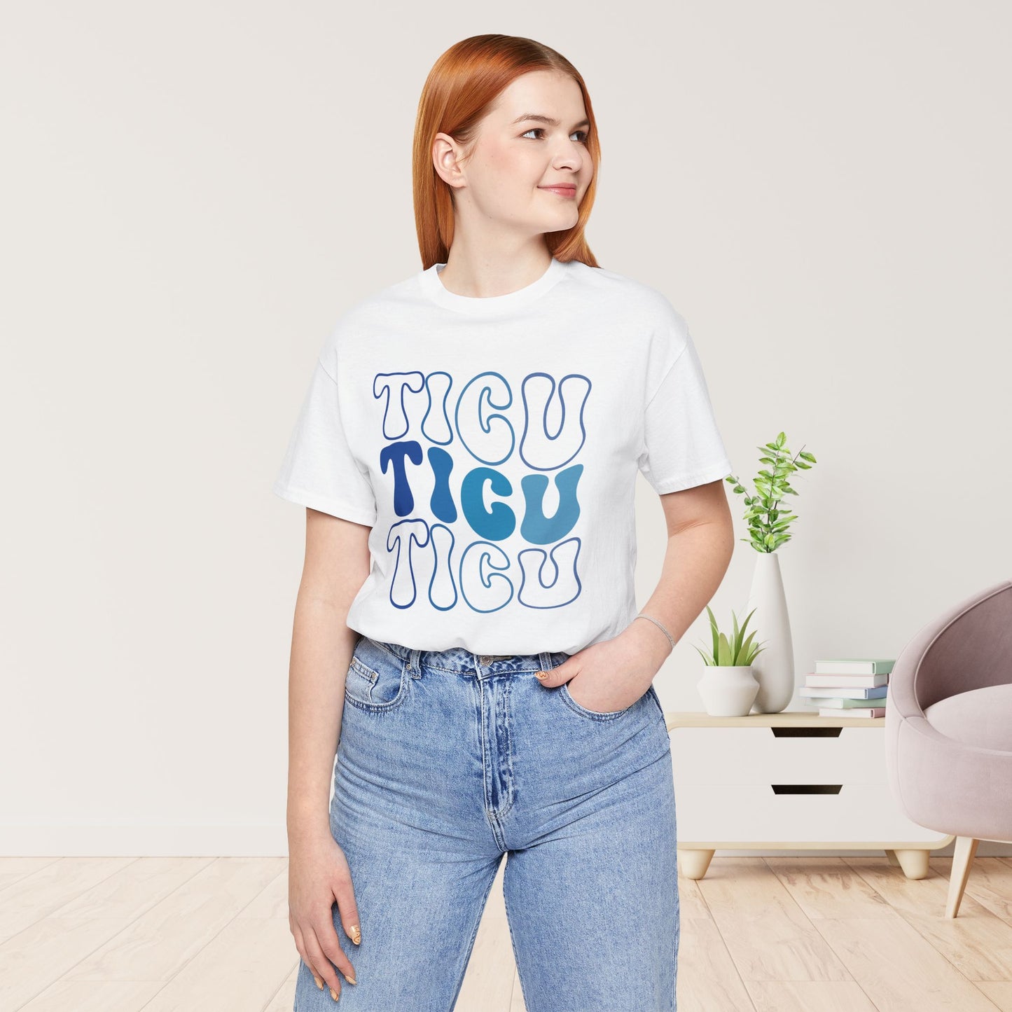 Groovy Blue TICU Shirt - Trauma ICU Nurse Soft Cotton Tee