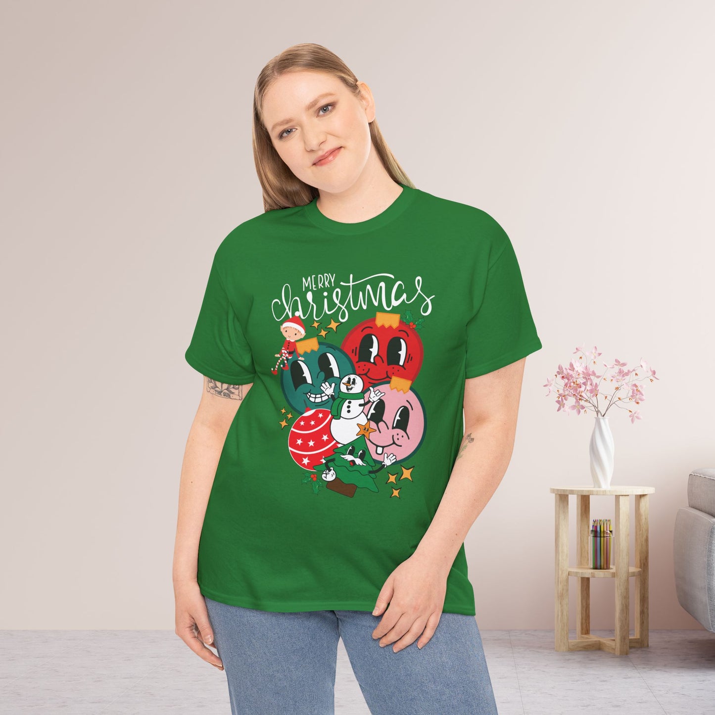 Trendy Christmas Ornament Shirt - Christmas Heavy Cotton Tee