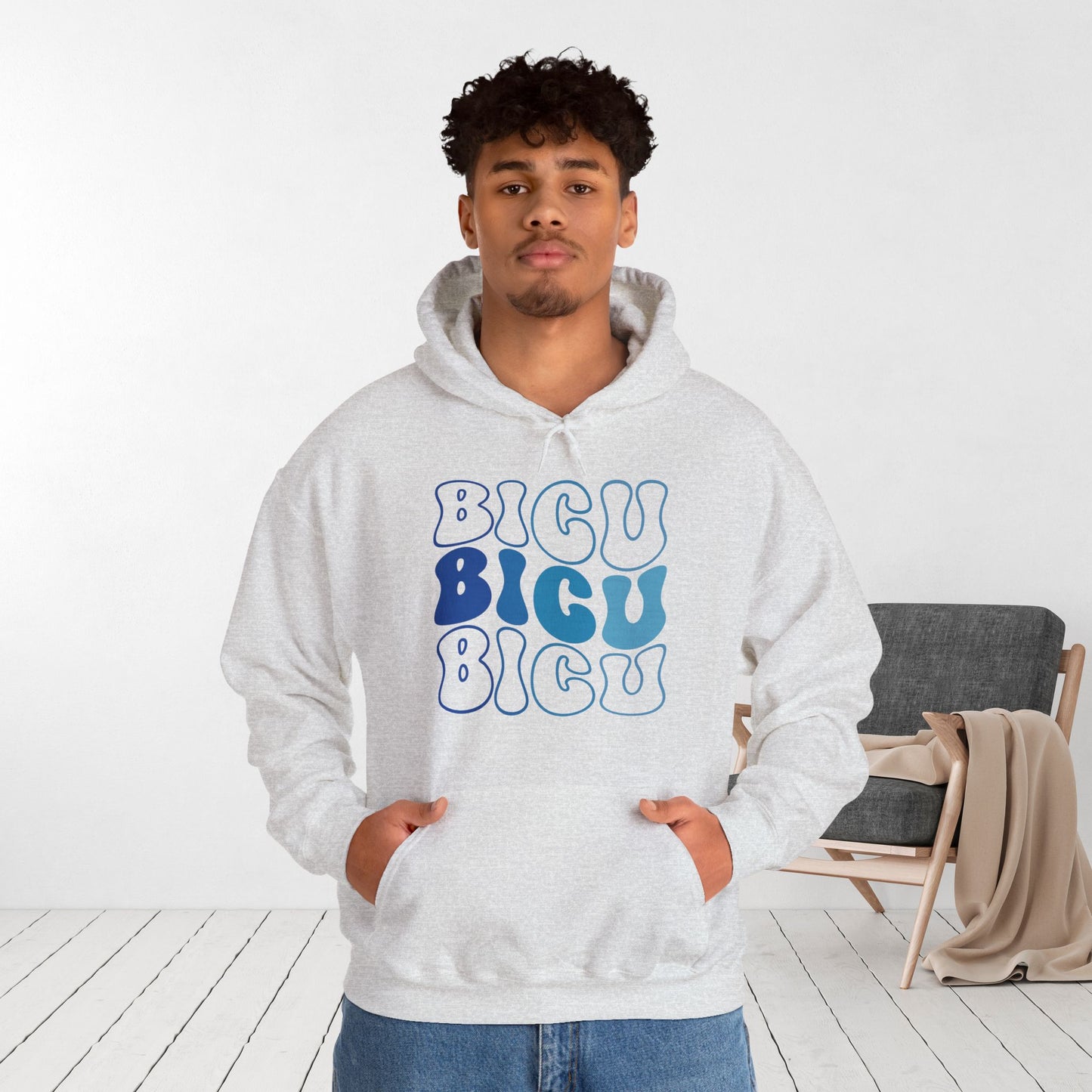 Groovy Blue BICU Hoodie - Burn ICU Nurse Hoodie