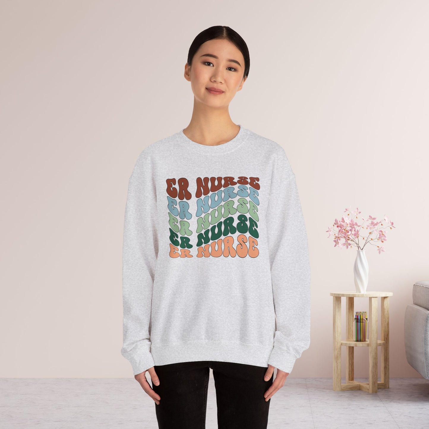 Groovy ER Nurse Sweatshirt - Emergency Nurse Pullover