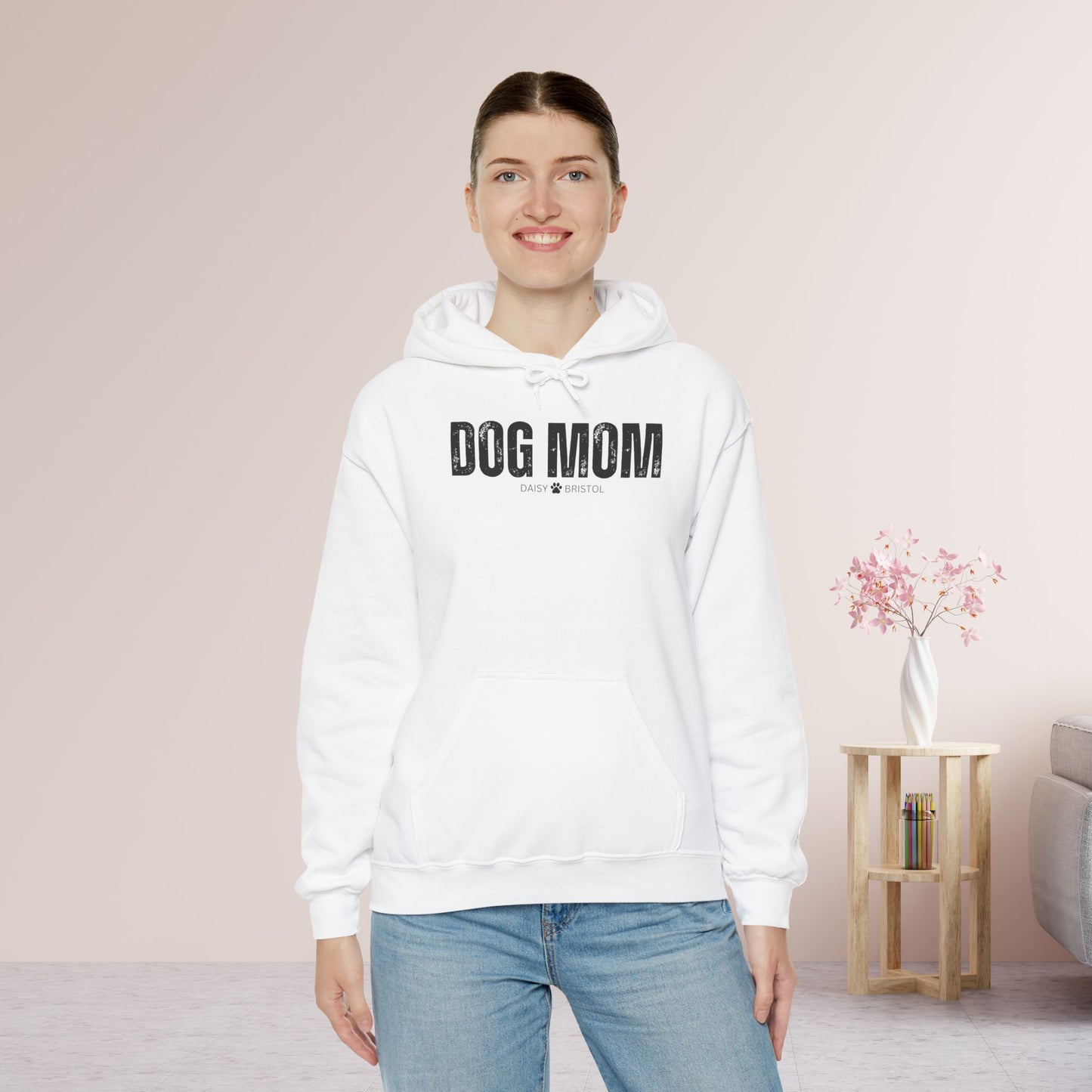 Custom Dog Mom Hoodie with Dogs Name - Personalized Gift for Dog Mom