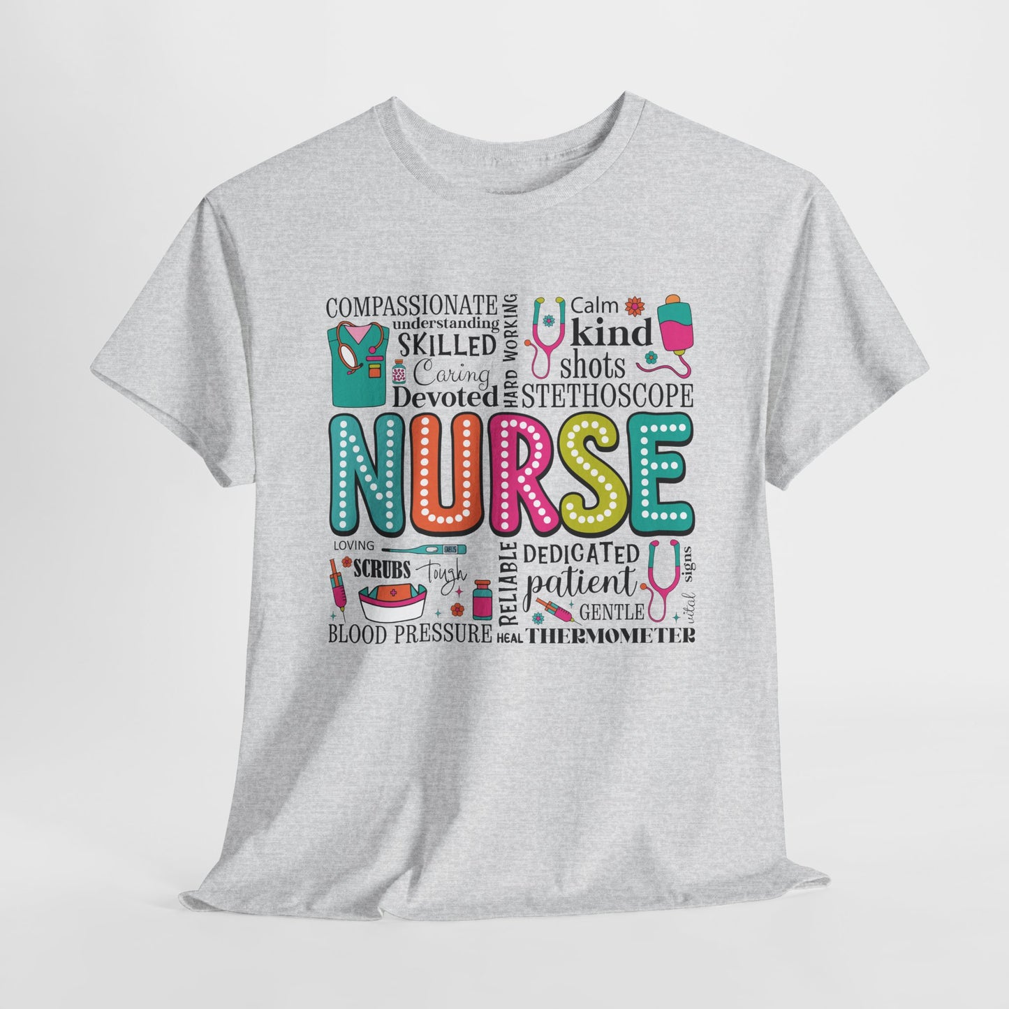 Trendy Nurse Heavy Cotton Tee for Dedicated Registered Nurse