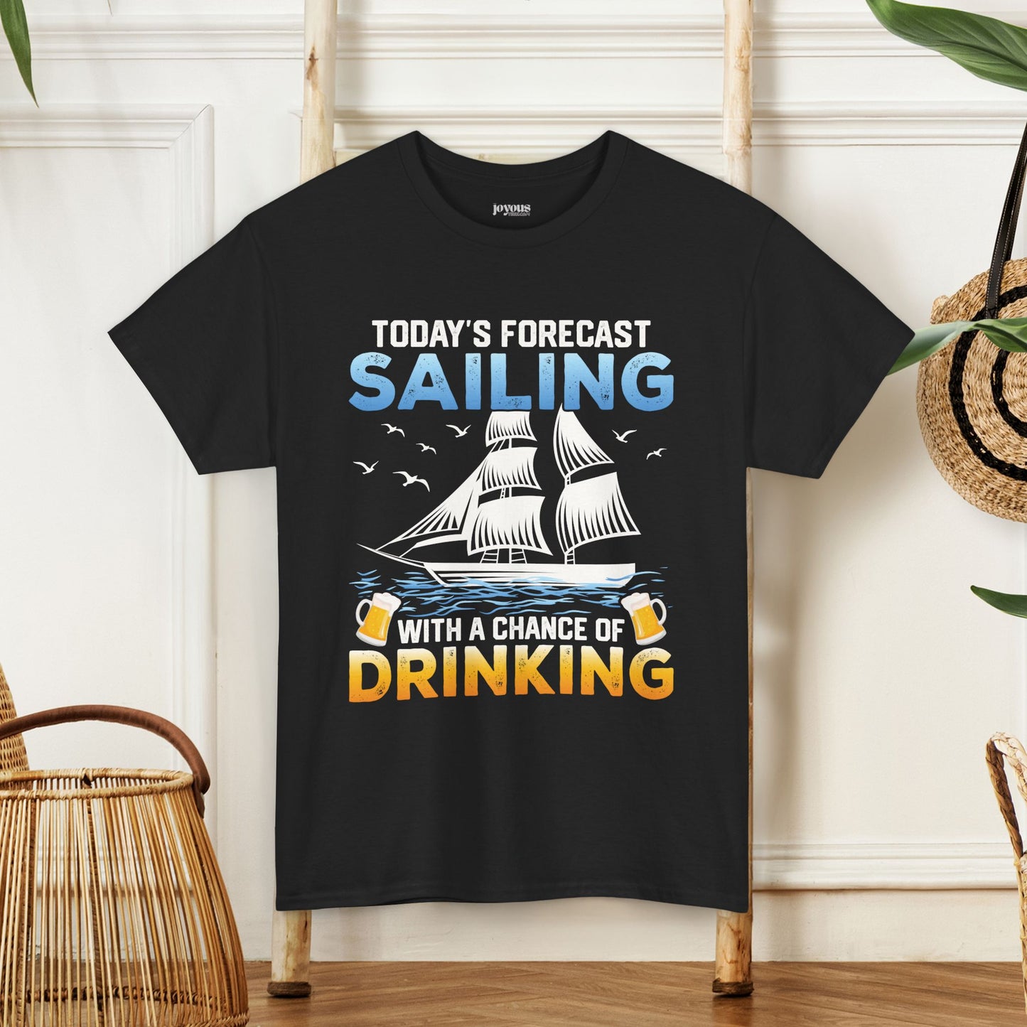 Today's Forecast Sailing T-Shirt - Funny Sailing Heavy Cotton Tee
