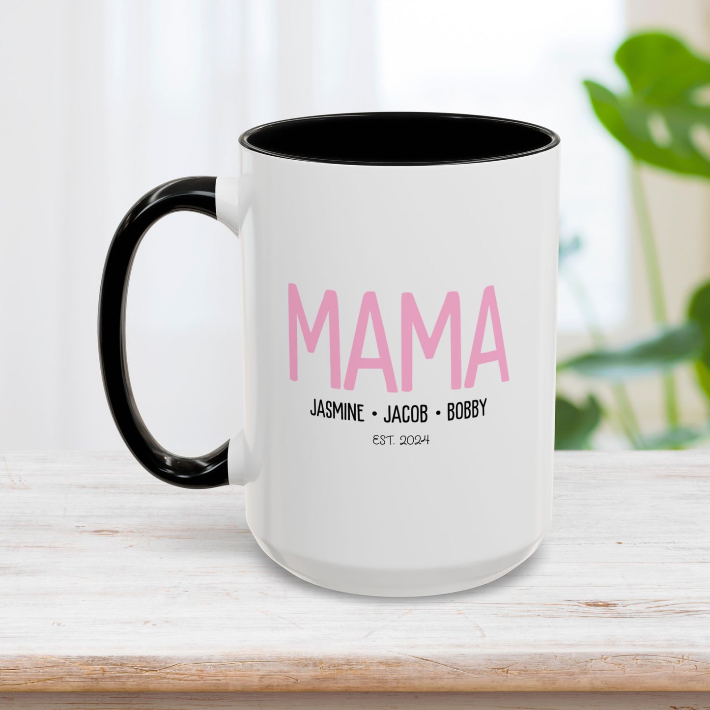Personalized Mama Coffee Mug with Kids Names - Custom Mom Gifts for Mother's Day
