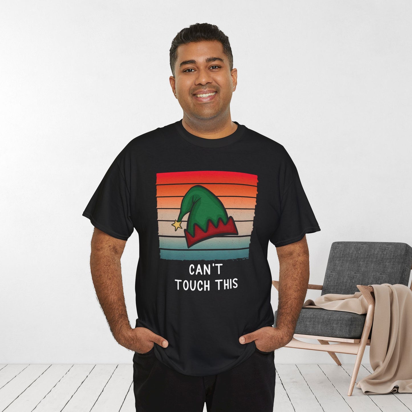 Can't Touch This Funny Christmas Shirt - Matching Family Christmas Heavy Cotton Tee