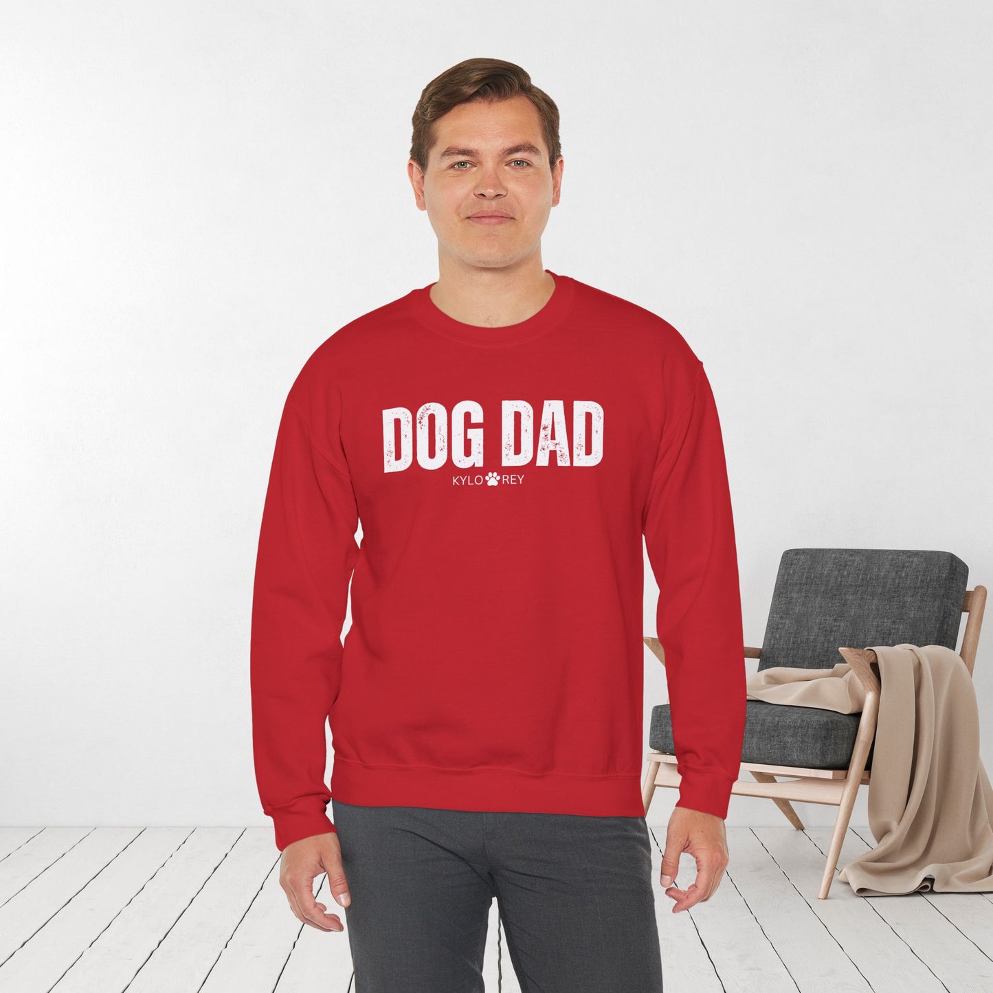 Custom Dog Dad Sweatshirt with Dogs Name - Personalized Gift for Dog Dad