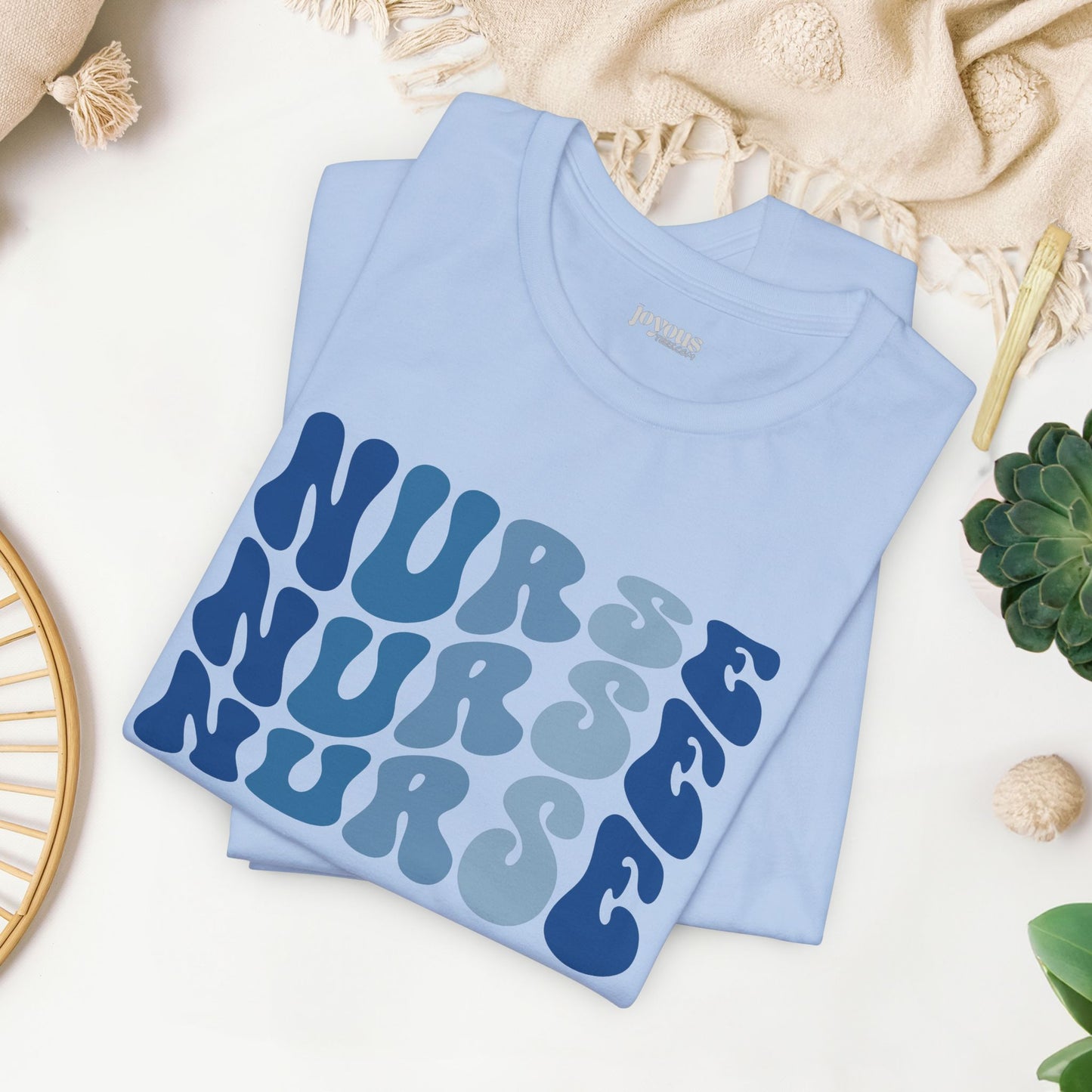 Groovy Blue Nurse Shirt - Registered Nurse Soft Cotton Tee