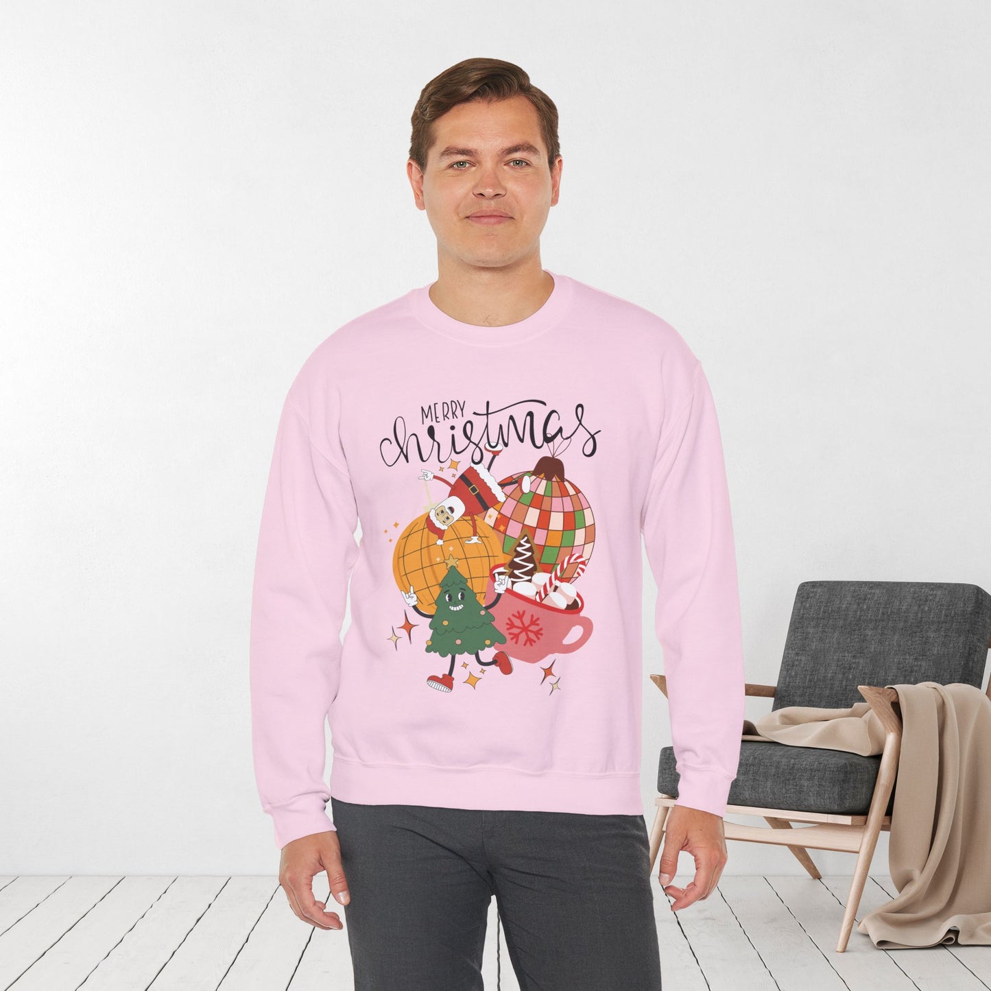 Retro Christmas Ornament Sweatshirt - Christmas Crewneck Pullover