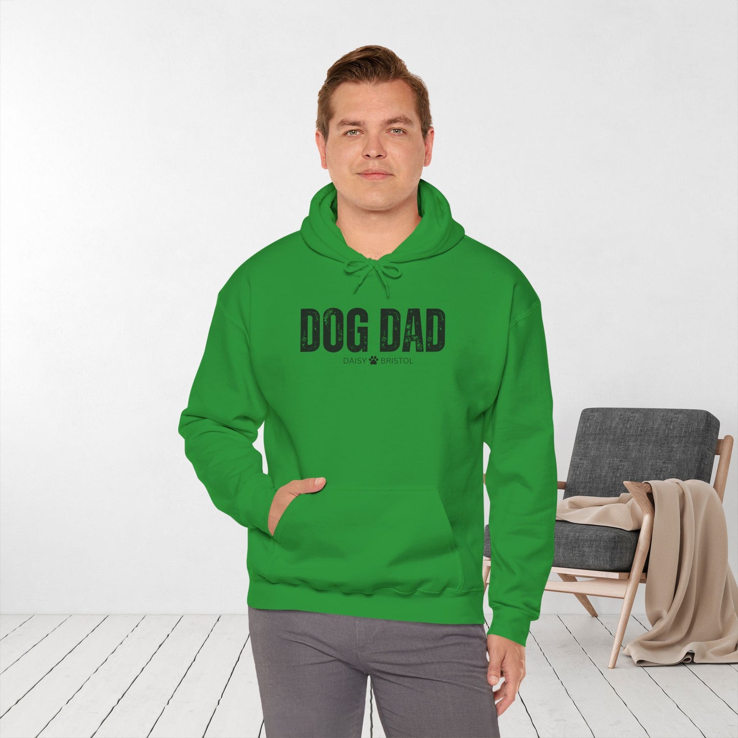 Custom Dog Dad Hoodie with Dogs Name - Personalized Gift for Dog Dad