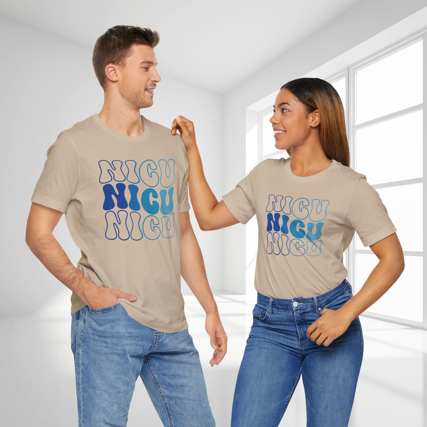Groovy Blue NICU Shirt - Neonatal ICU Nurse Soft Cotton Tee