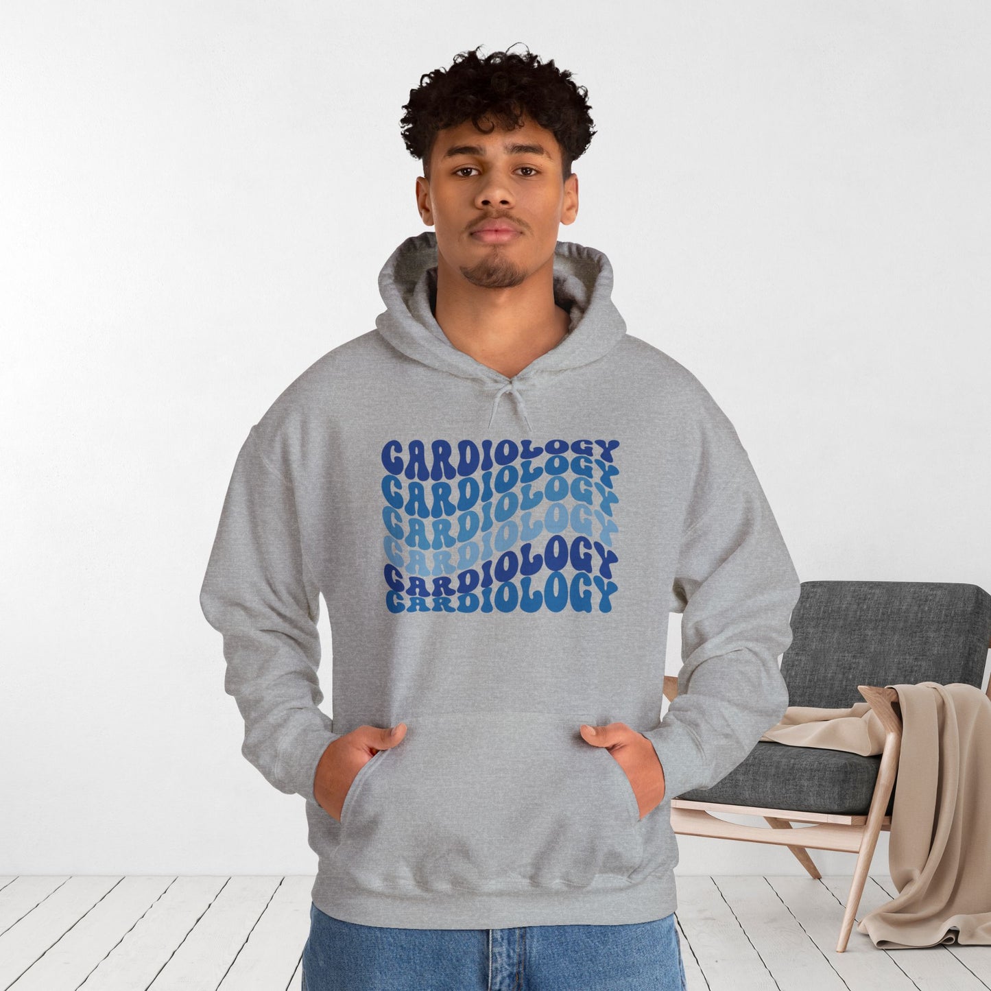 Groovy Blue Cardiology Hoodie - Cardiac Nurse Hoodie
