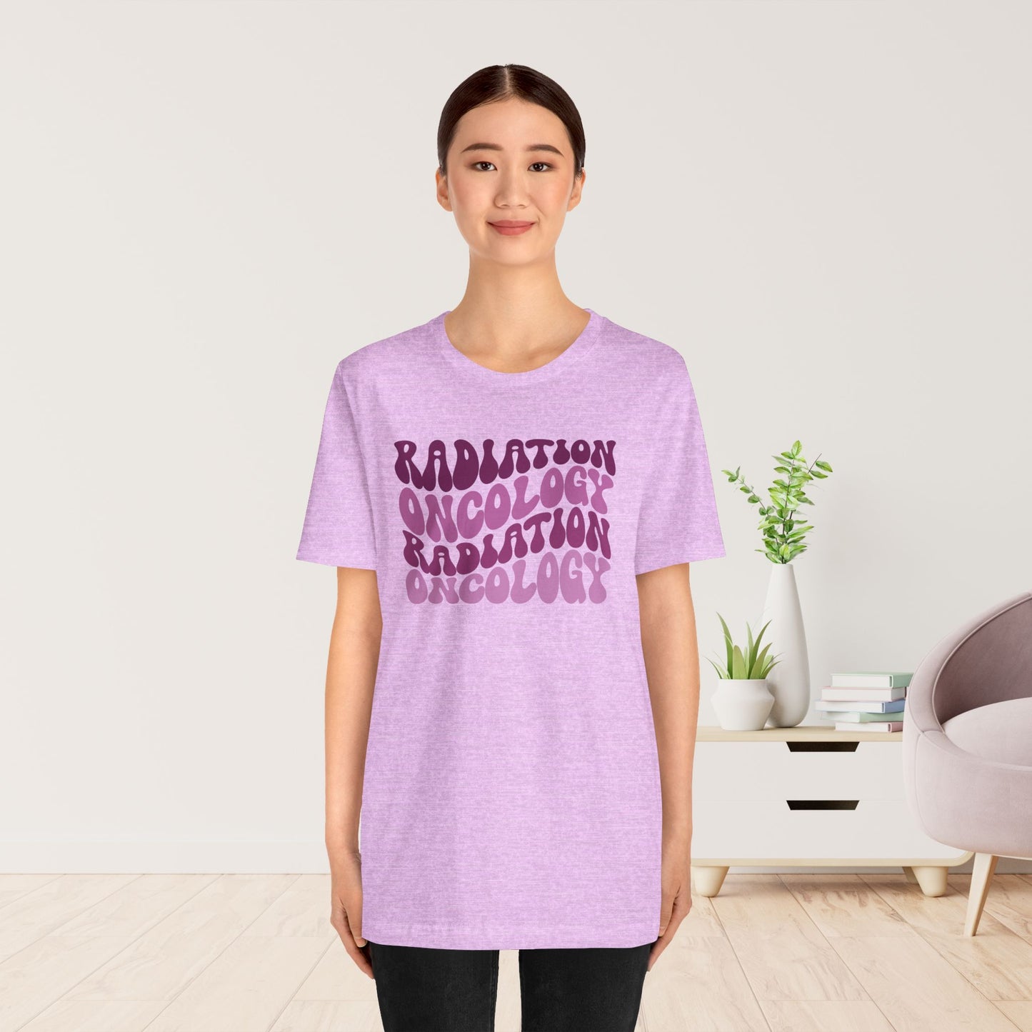 Purple Groovy Radiation Oncology Soft Cotton Tee