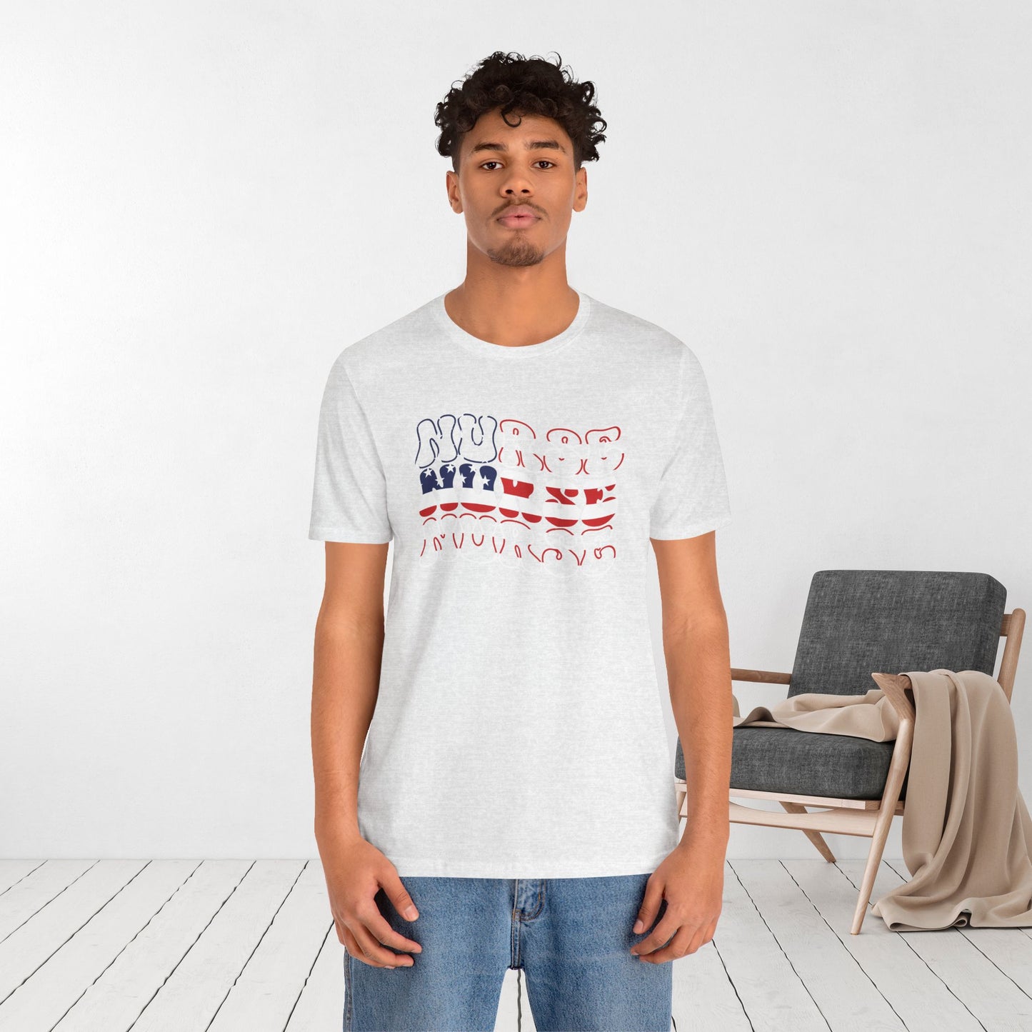 Groovy Patriotic Nurse Shirt - 4th of July Registered Nurse Soft Cotton Tee