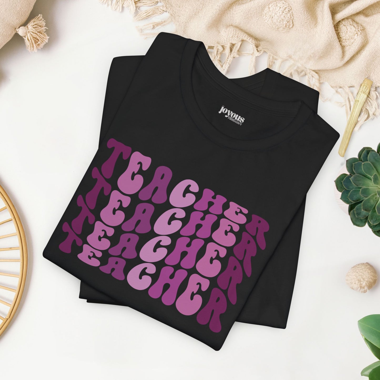 Groovy Purple Teacher Soft Cotton Tee for School Teachers