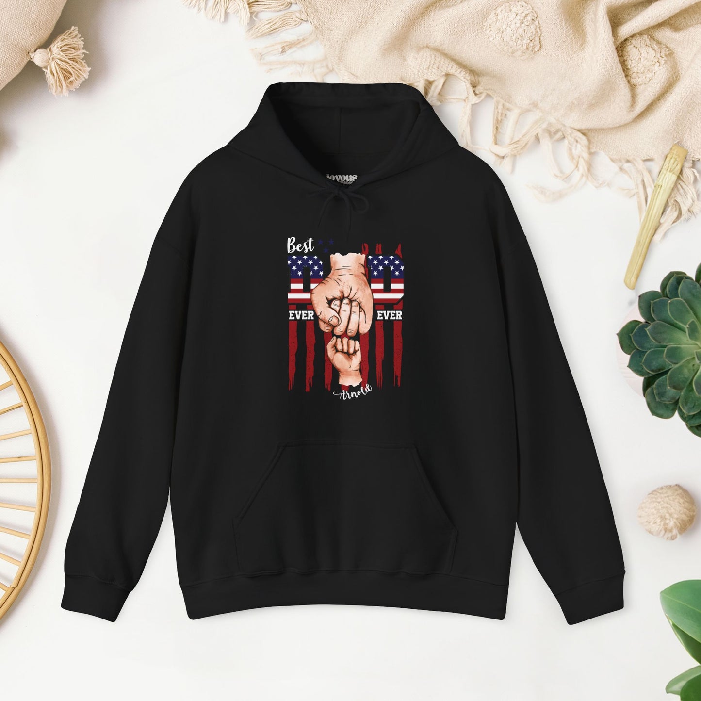 Custom Dad Hoodie with Kids Name - Personalized Gift for Dad