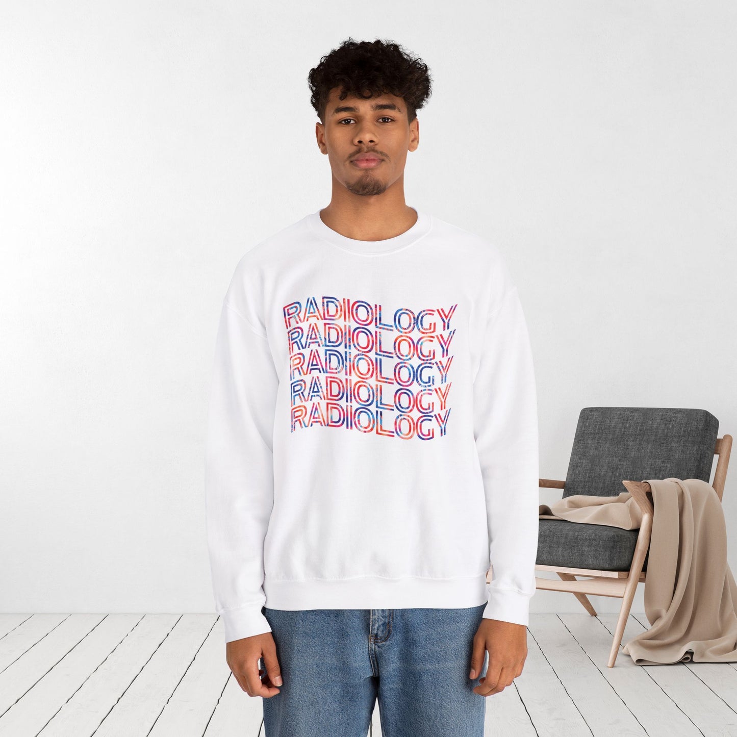 Tie Dye Wavy Radiology Sweatshirt for RAD Technician