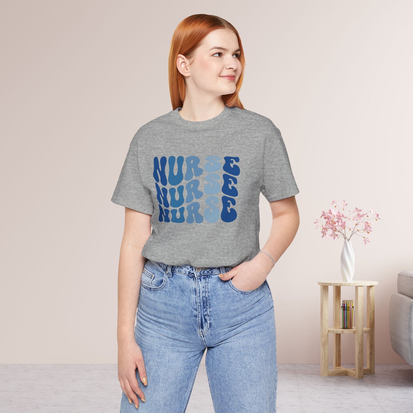Groovy Blue Nurse Shirt - Registered Nurse Soft Cotton Tee