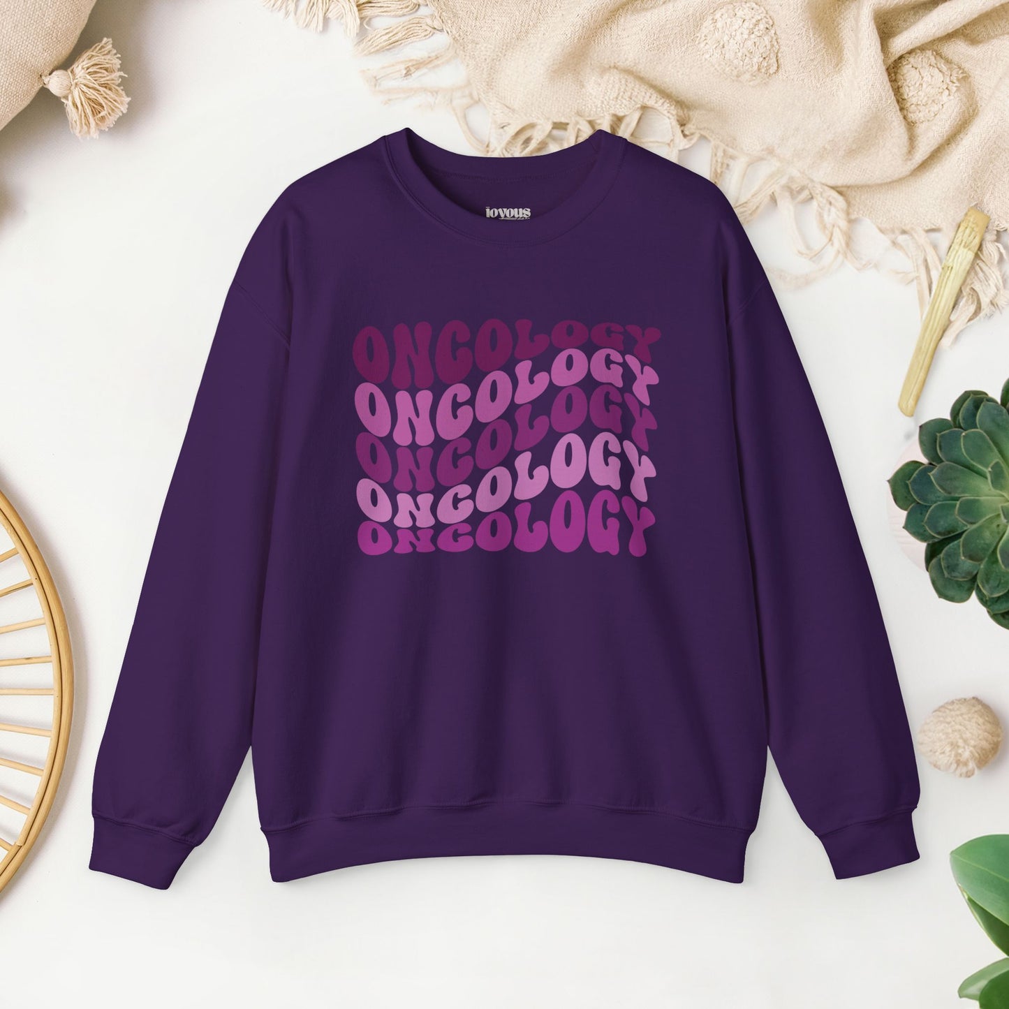 Purple Groovy Colorful Oncology Sweatshirt