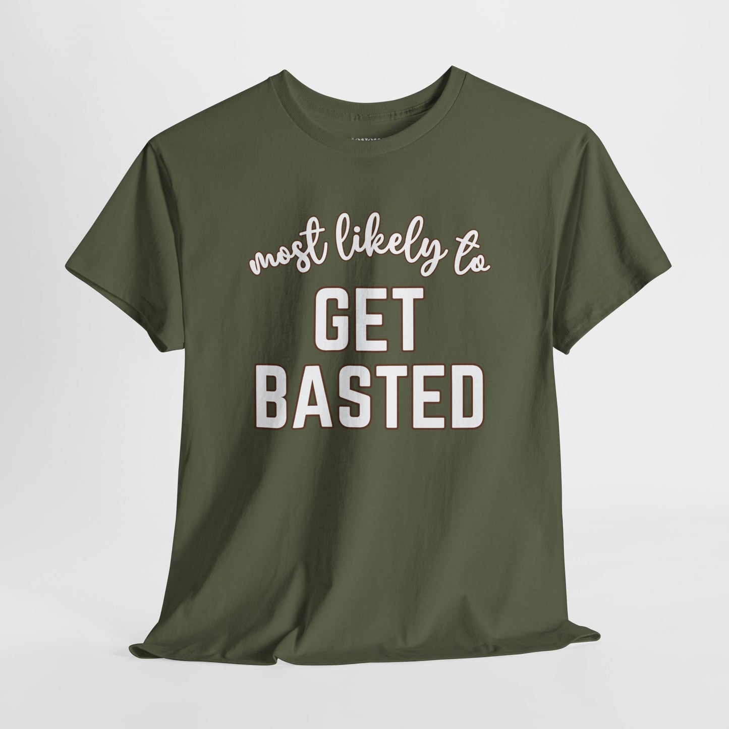 Funny Thanksgiving Shirt - Most Likely to Get Basted Heavy Cotton Tee