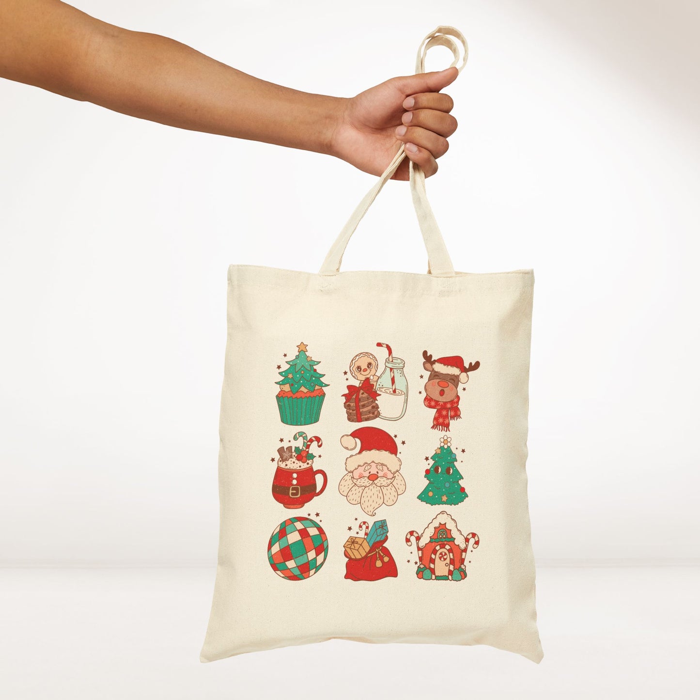 Cute Retro Christmas Canvas Tote Bag - Best Christmas Gift