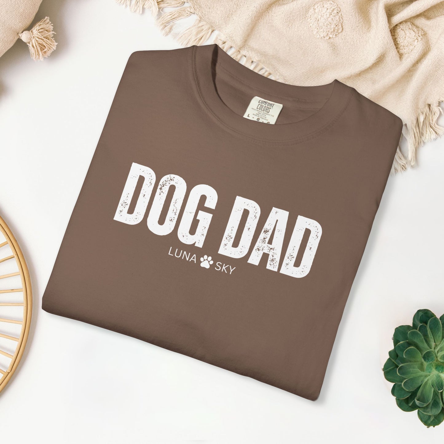 Custom Dog Dad Comfort Colors Shirt with Dogs Name - Personalized Dog Lover Gift