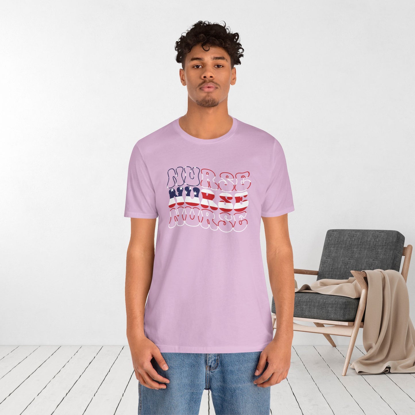 Groovy Patriotic Nurse Shirt - 4th of July Registered Nurse Soft Cotton Tee