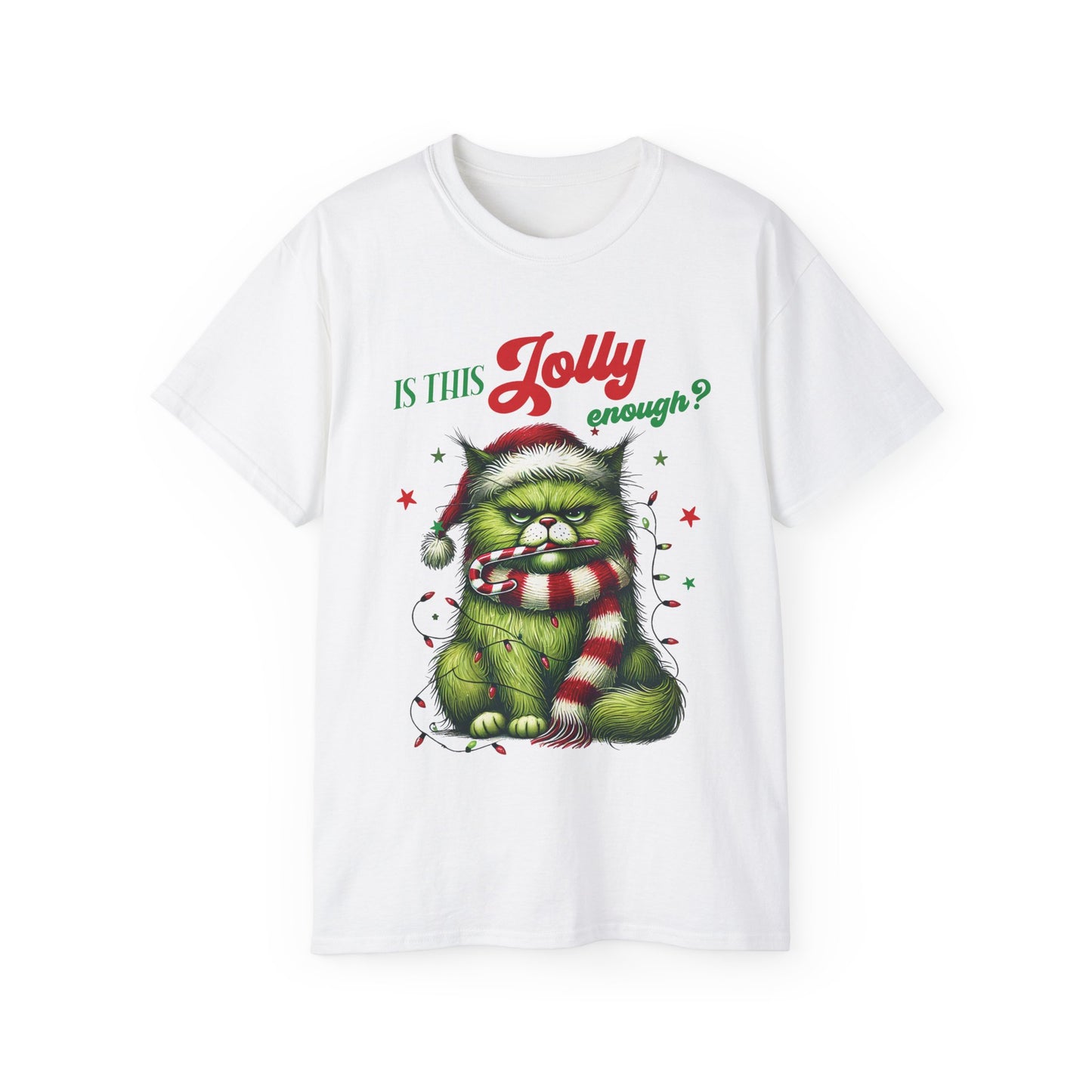 Is This Jolly Enough Grumpy Christmas Cat Ultra Cotton Tee