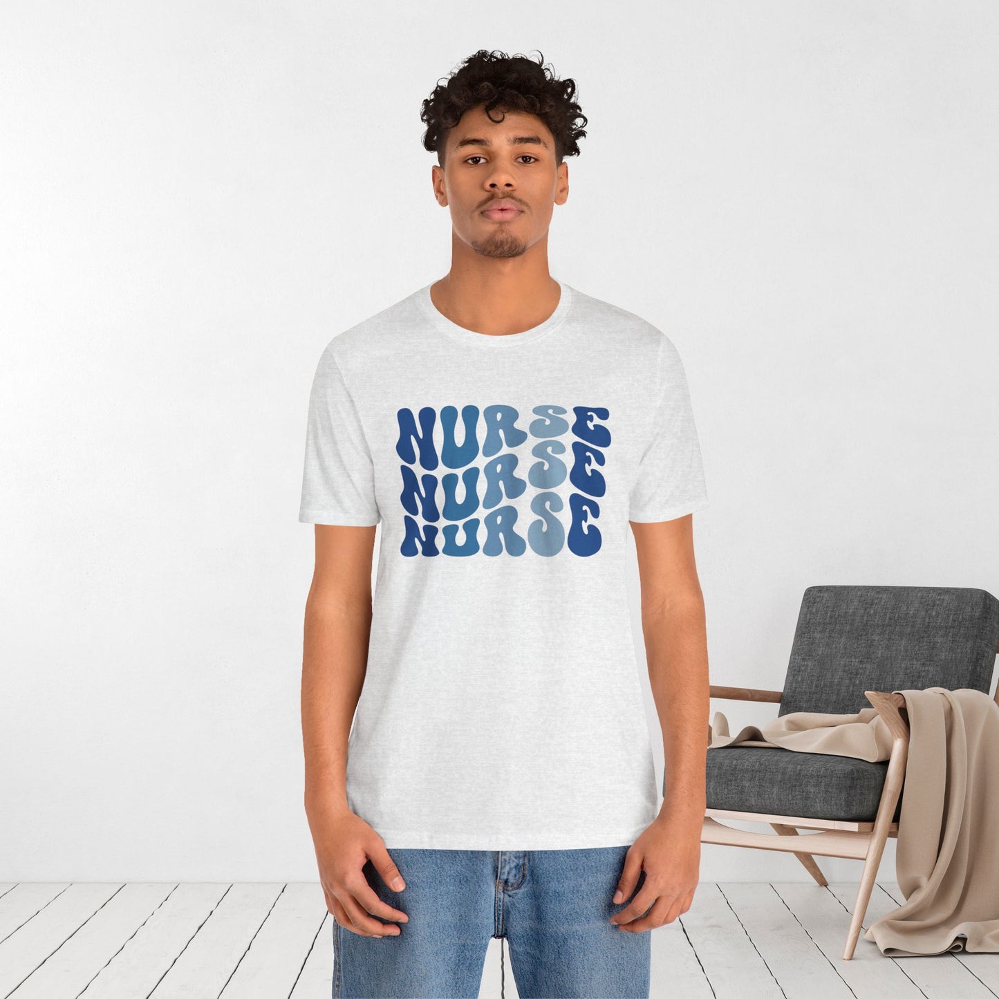 Groovy Blue Nurse Shirt - Registered Nurse Soft Cotton Tee