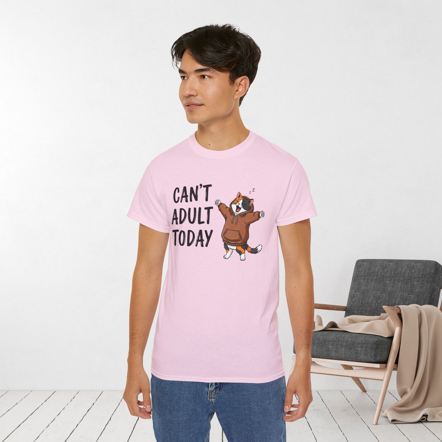 Can't Adult Today Funny Cat Ultra Cotton Tee
