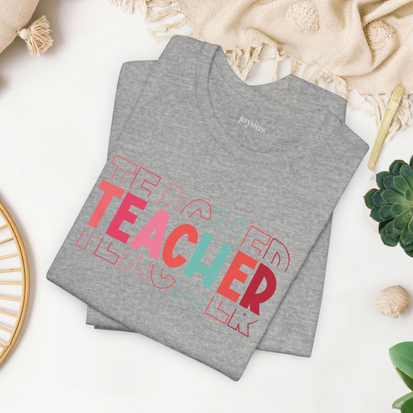 Colorful Teacher Soft Cotton Tee for School Teachers