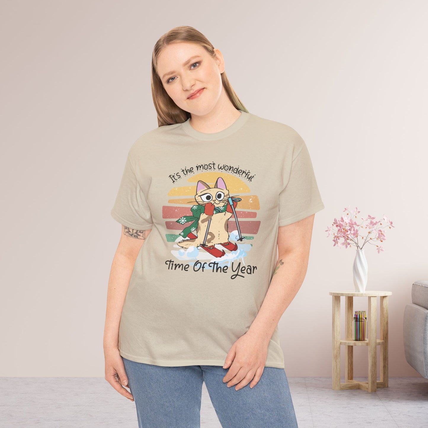 It's The Most Wonderful Time Of The Year Funny Cat Christmas Heavy Cotton Tee - Cat Lovers Christmas Gift