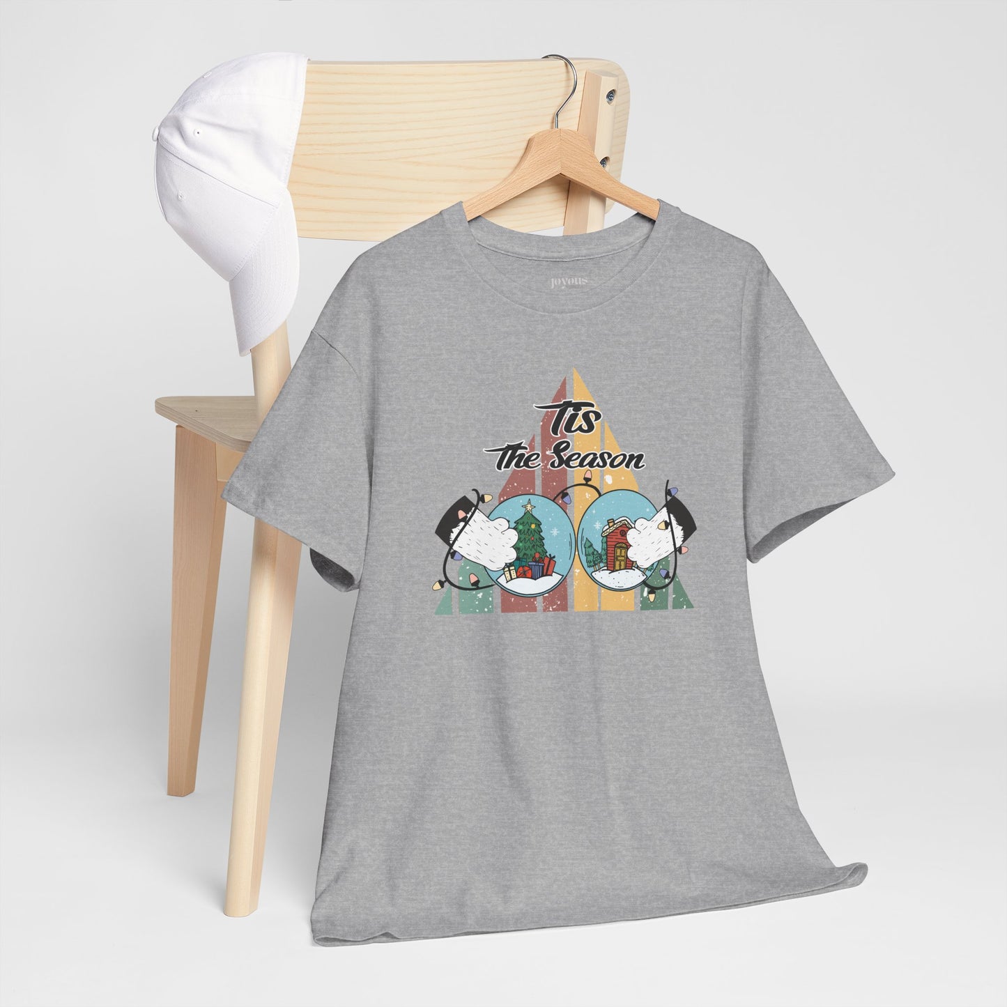 Tis The Season Funny Cat Christmas Heavy Cotton Tee - Cat Lovers Christmas Gift