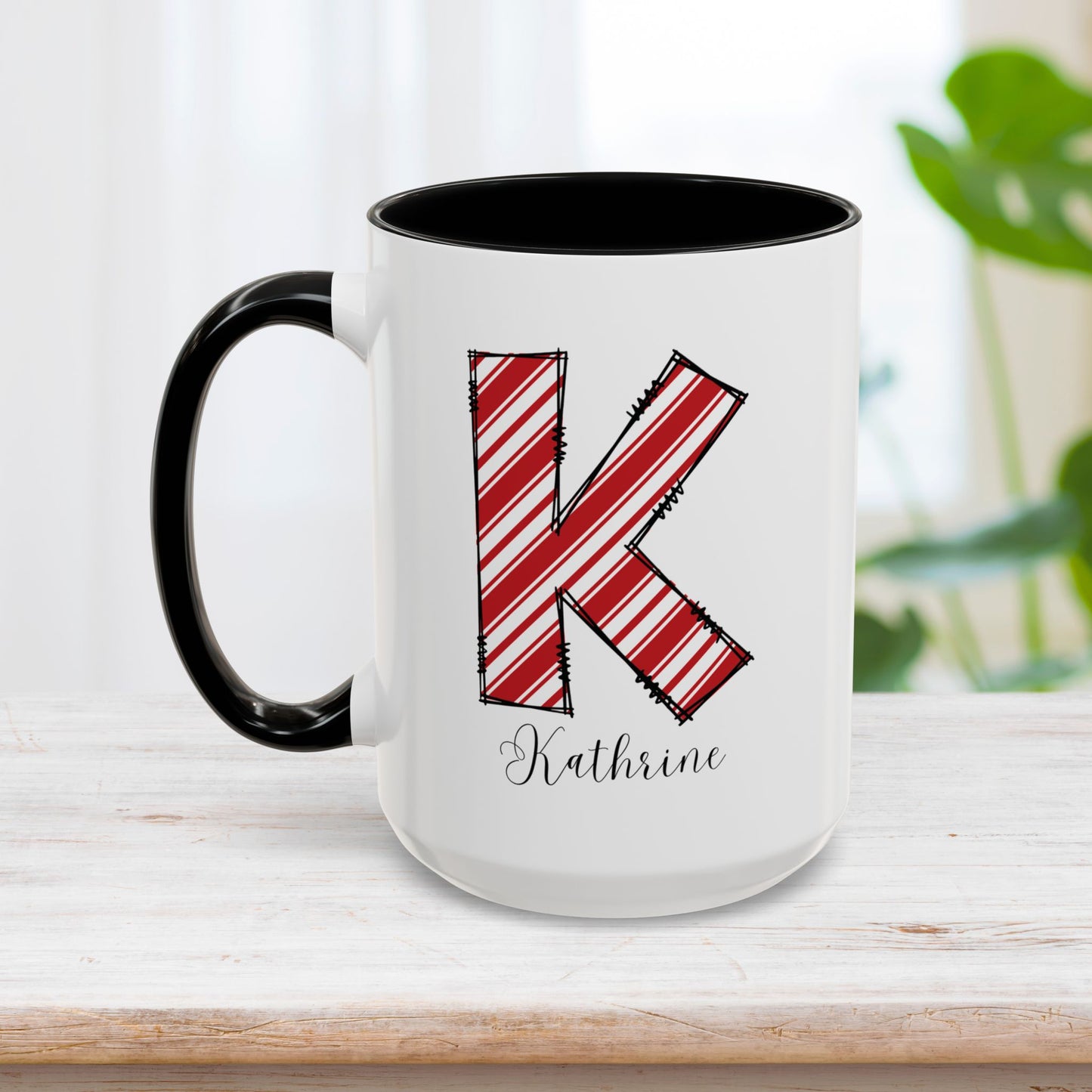 Custom Christmas Initial Letter Mug with Name - Personalized Christmas Gifts A-Z