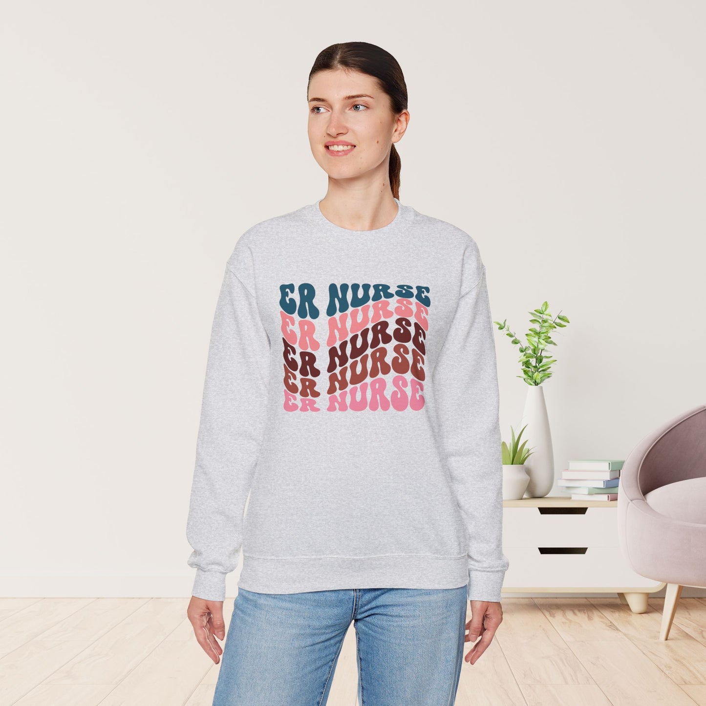 Groovy ER Nurse Sweatshirt - Emergency Nurse Sweatshirt