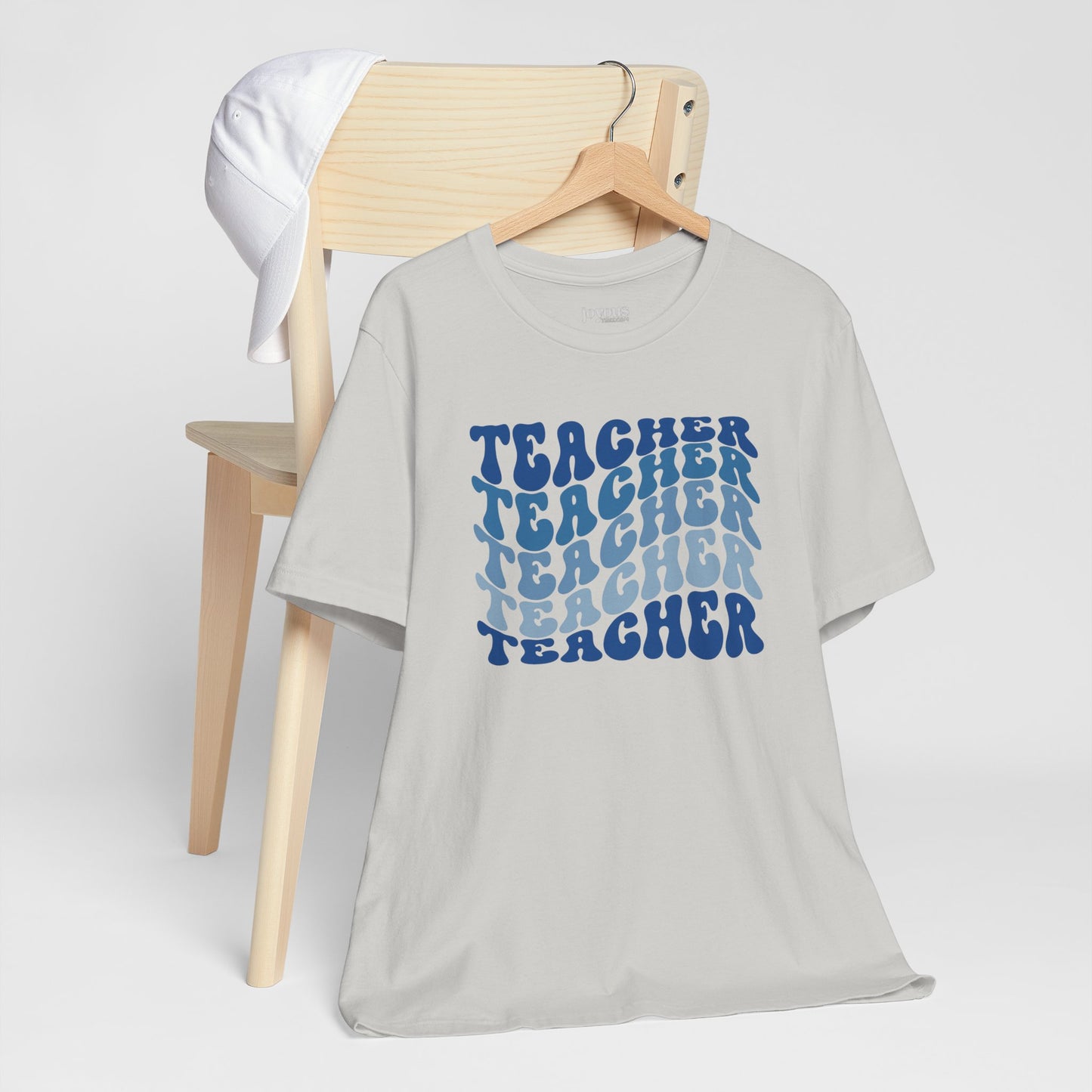 Groovy Blue Teacher Shirt - Retro School Teacher Soft Cotton Tee