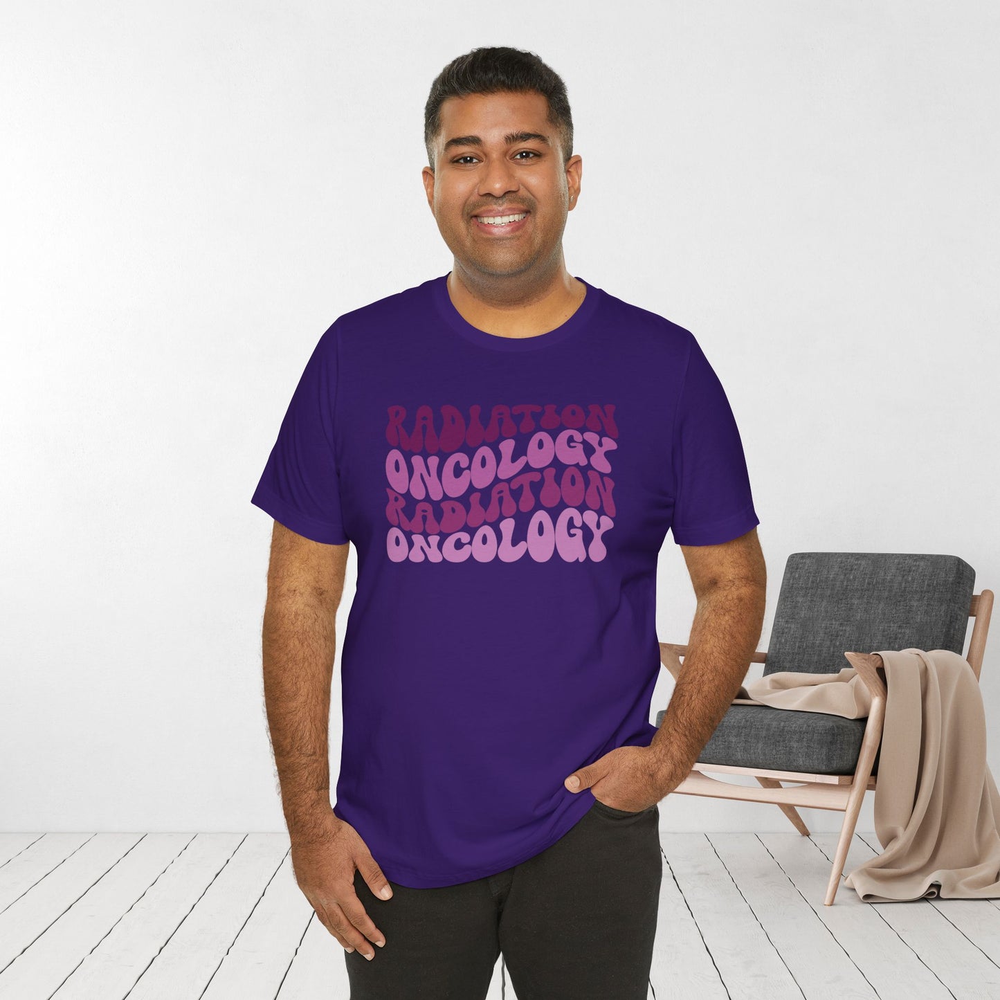 Purple Groovy Radiation Oncology Soft Cotton Tee