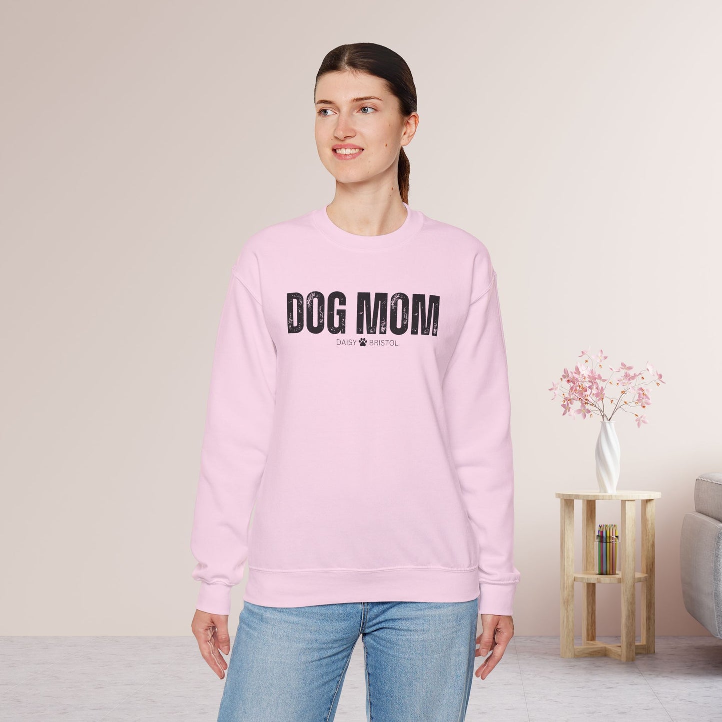 Custom Dog Mom Sweatshirt with Dogs Name - Personalized Gift for Dog Mom