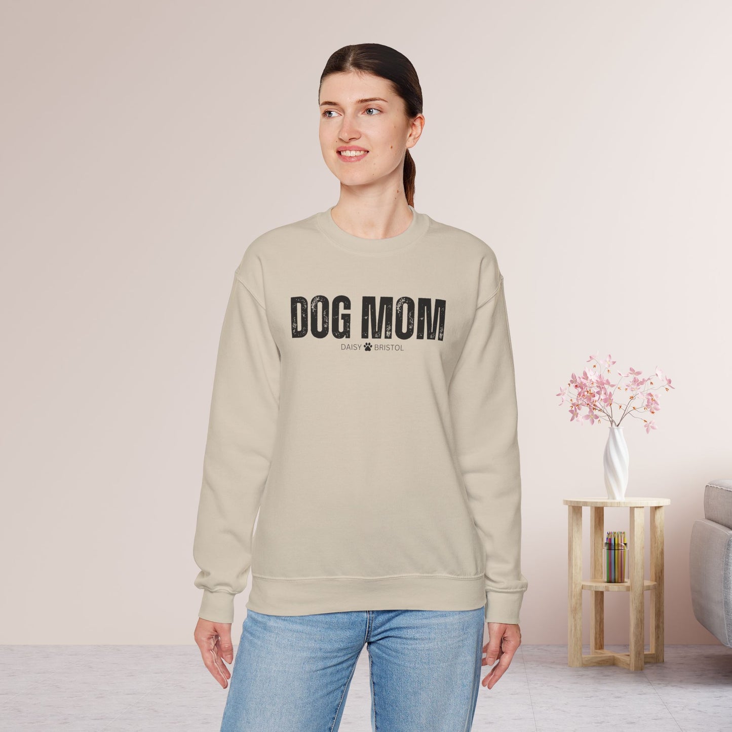 Custom Dog Mom Sweatshirt with Dogs Name - Personalized Gift for Dog Mom