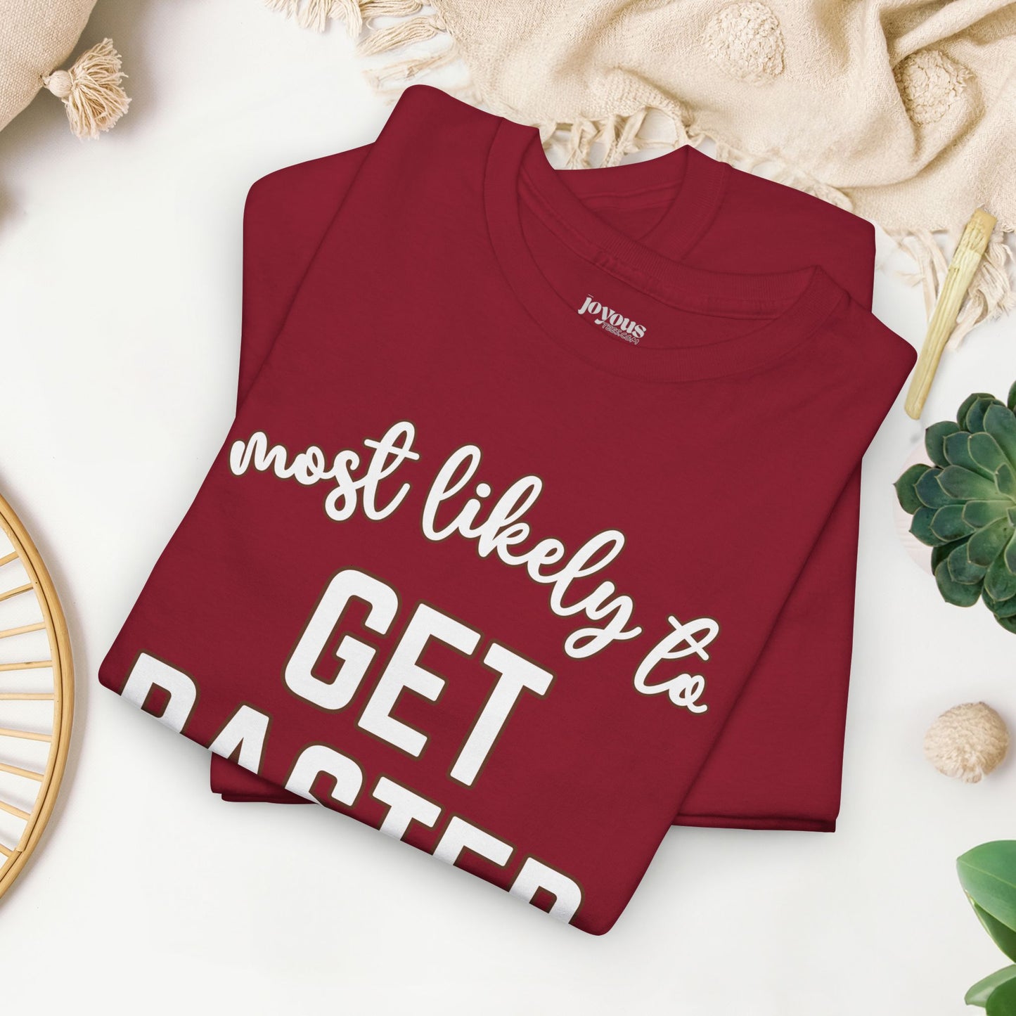 Funny Thanksgiving Shirt - Most Likely to Get Basted Heavy Cotton Tee