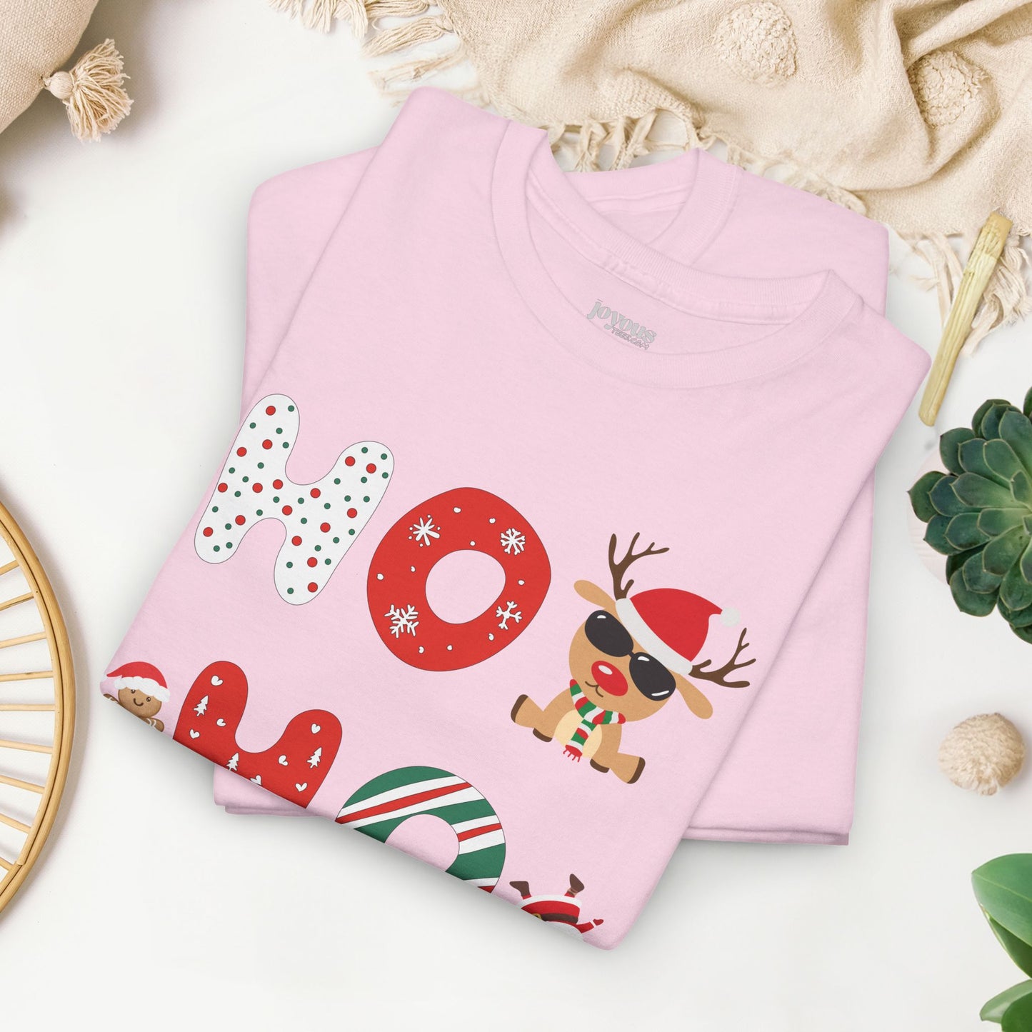 Ho Ho Ho Christmas Shirt - Matching Family Christmas Heavy Cotton Tee