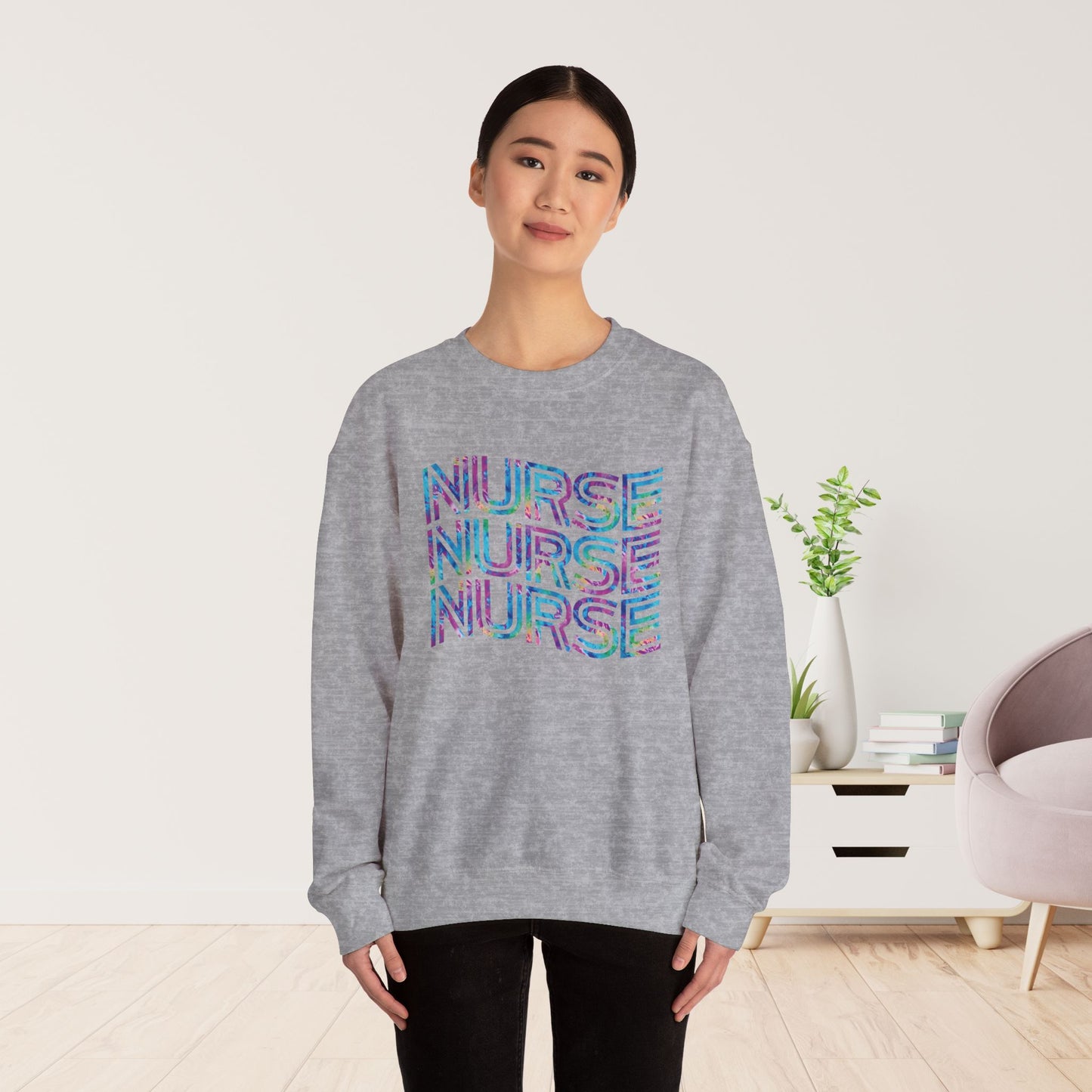 Tie Dye Wavy Nurse Sweatshirt