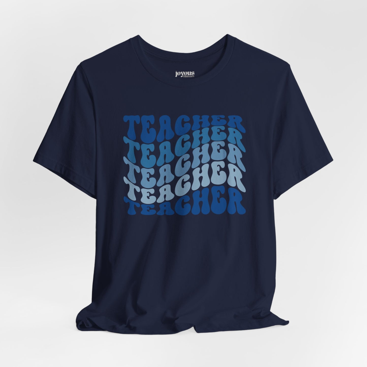 Groovy Blue Teacher Shirt - Retro School Teacher Soft Cotton Tee