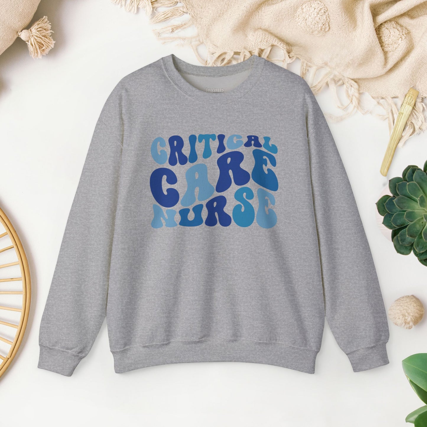 Groovy Blue Critical Care Nurse Sweatshirt