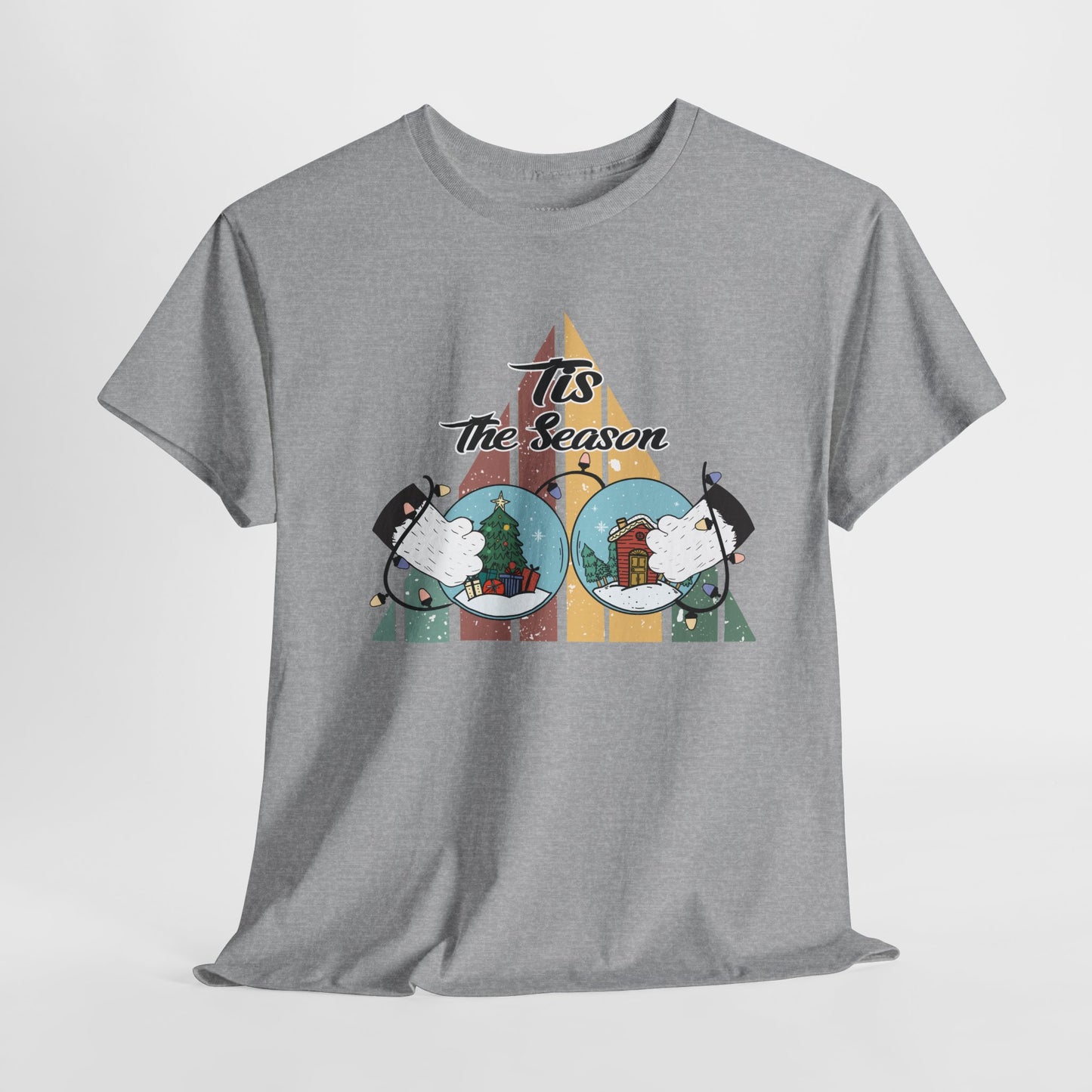 Tis The Season Funny Cat Christmas Heavy Cotton Tee - Cat Lovers Christmas Gift