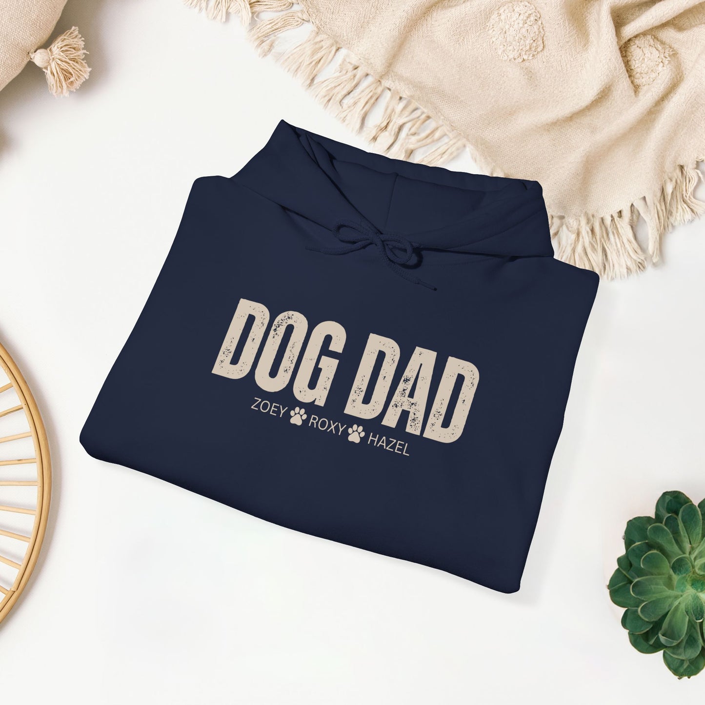Custom Dog Dad Hoodie with Dogs Name - Personalized Gift for Dog Dad