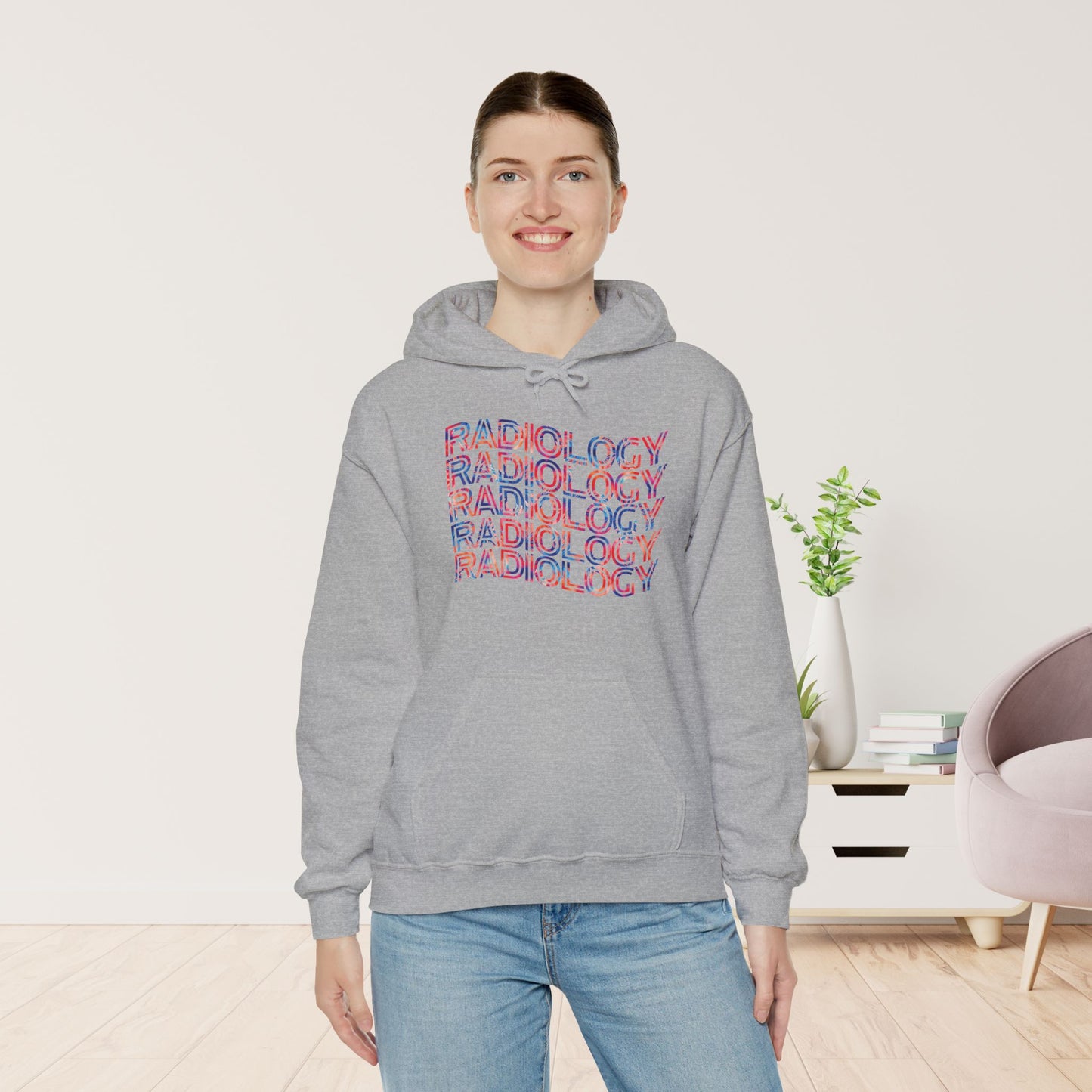 Tie Dye Wavy Radiology Hoodie for RAD Technician