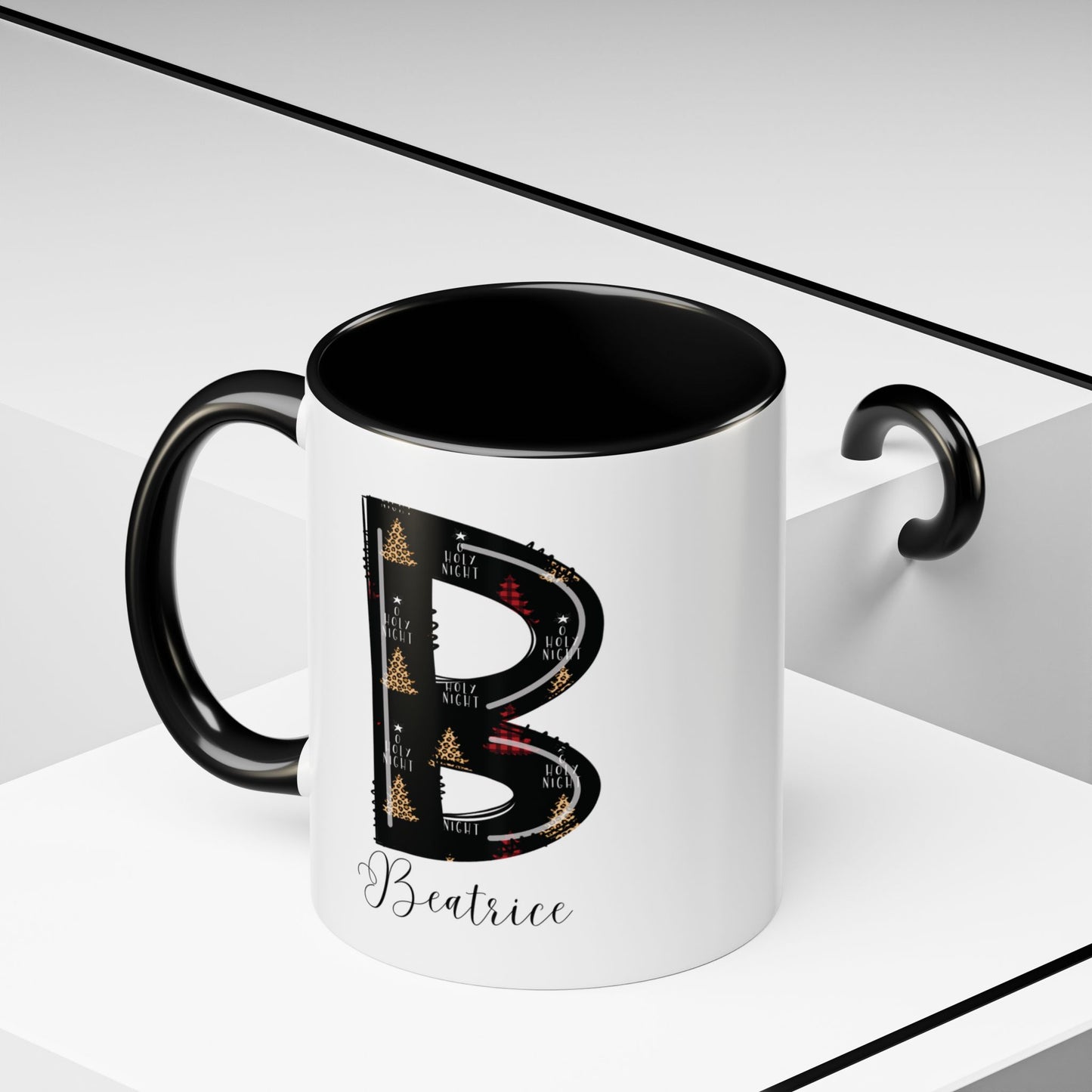 Custom Christmas Initial Letter Mug with Name - Personalized Christmas Gifts A-Z