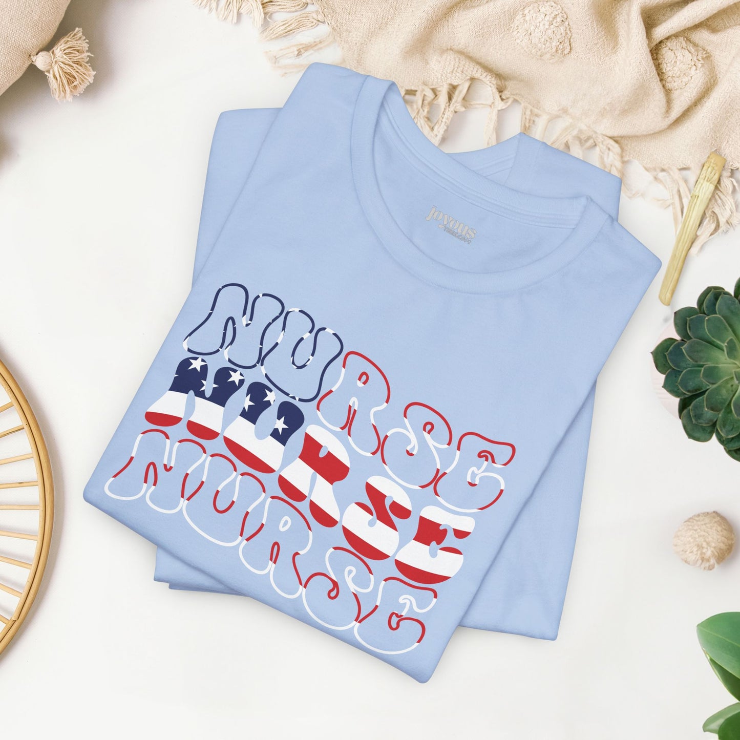 Groovy Patriotic Nurse Shirt - 4th of July Registered Nurse Soft Cotton Tee
