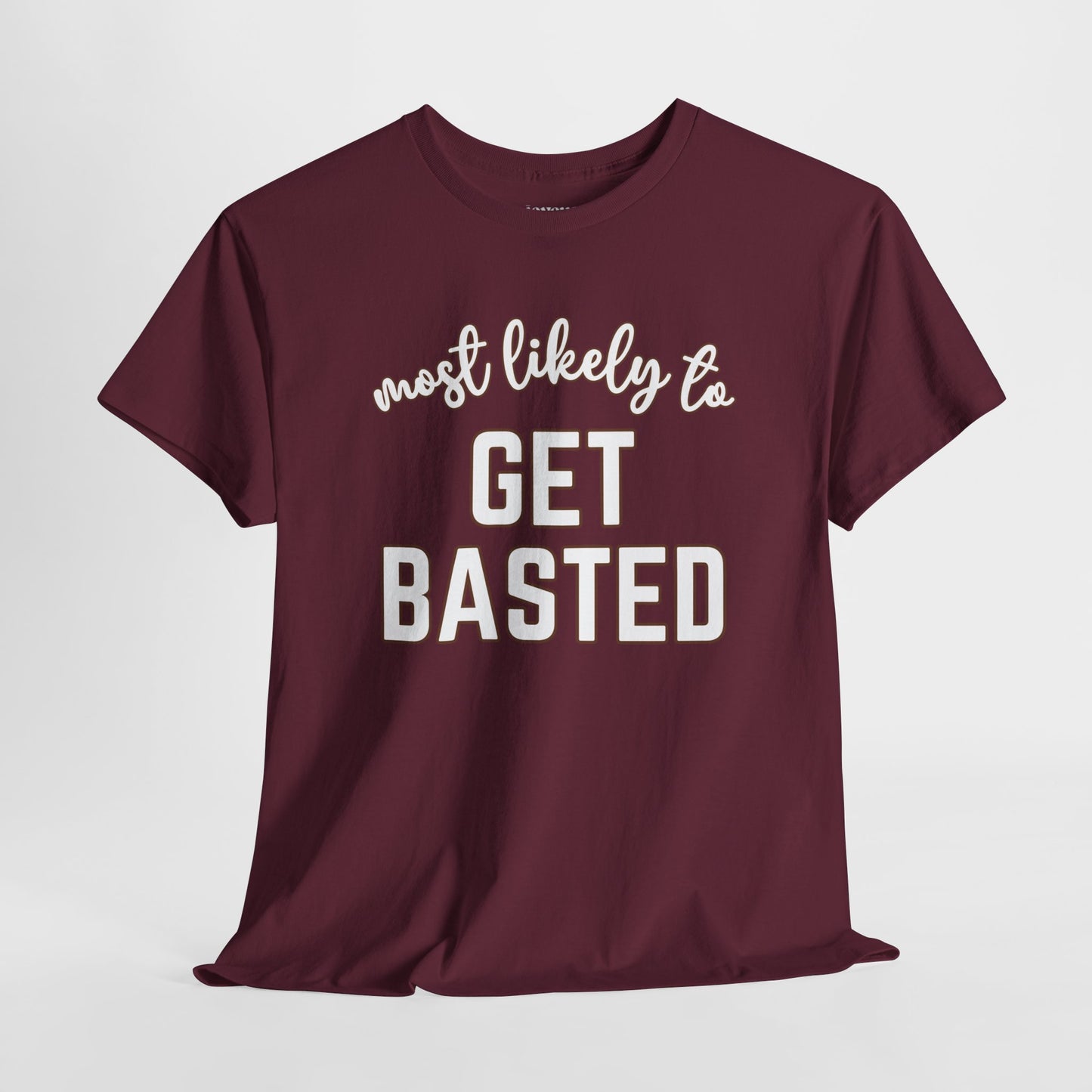 Funny Thanksgiving Shirt - Most Likely to Get Basted Heavy Cotton Tee
